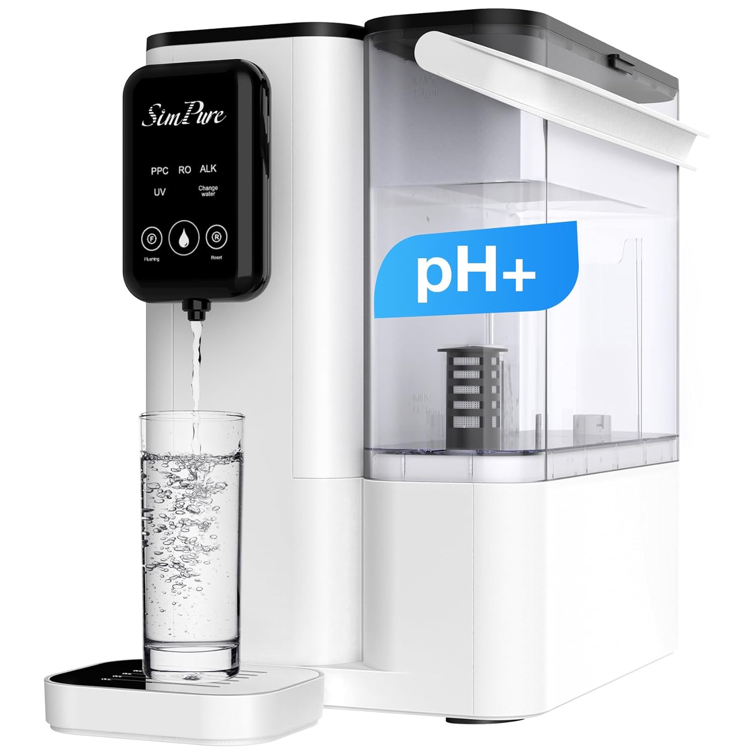 Y9A UV Countertop Reverse Osmosis Water Filter, Alkaline Remineralization 300 GP