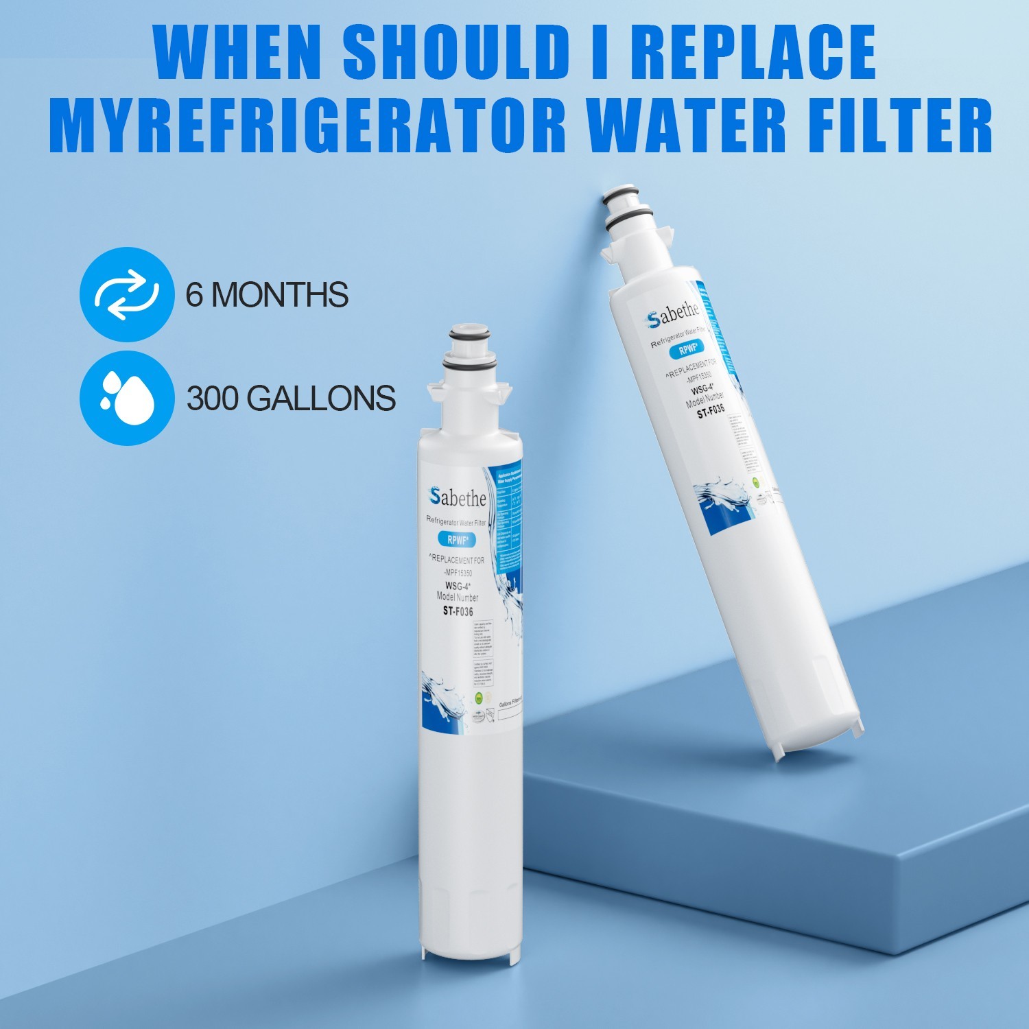 6 Pack Water Filter Replacement for Refrigerator WSG-4 DWF-36, R-3600, MPF15350
