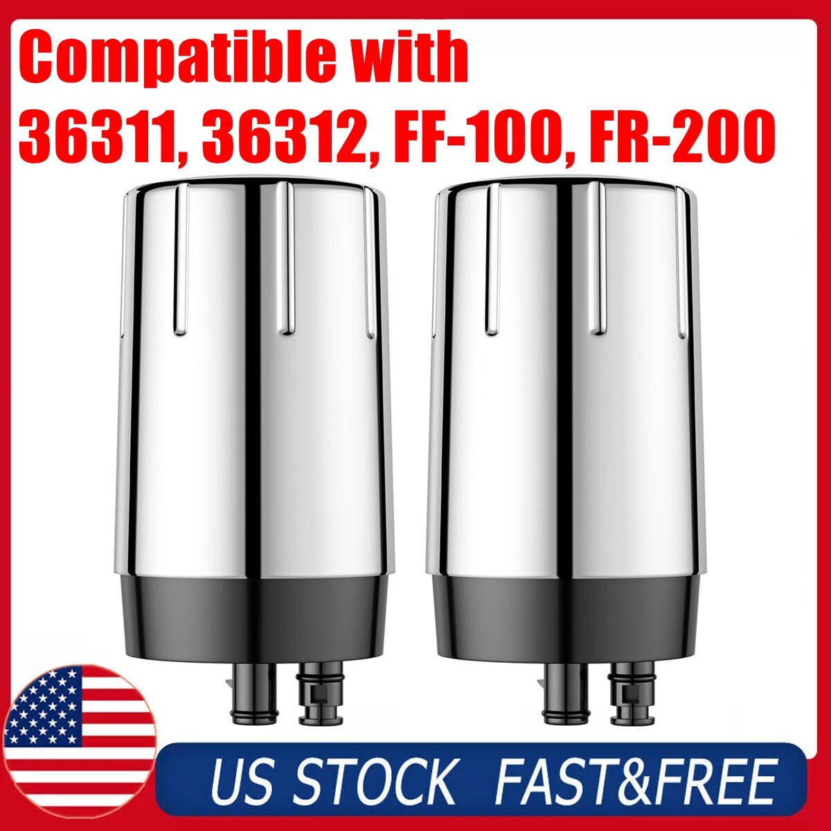 (2) Faucet Water Filter Replacement For All Brita 36311, 36312, FF-100, FR-200