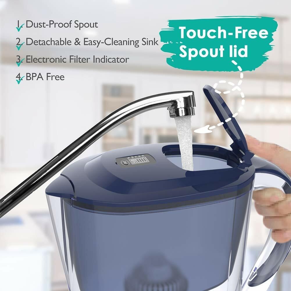 DP06Water Filter Jug Water Pitcher Purifier Cartridge Electronic Indicator 10Cup