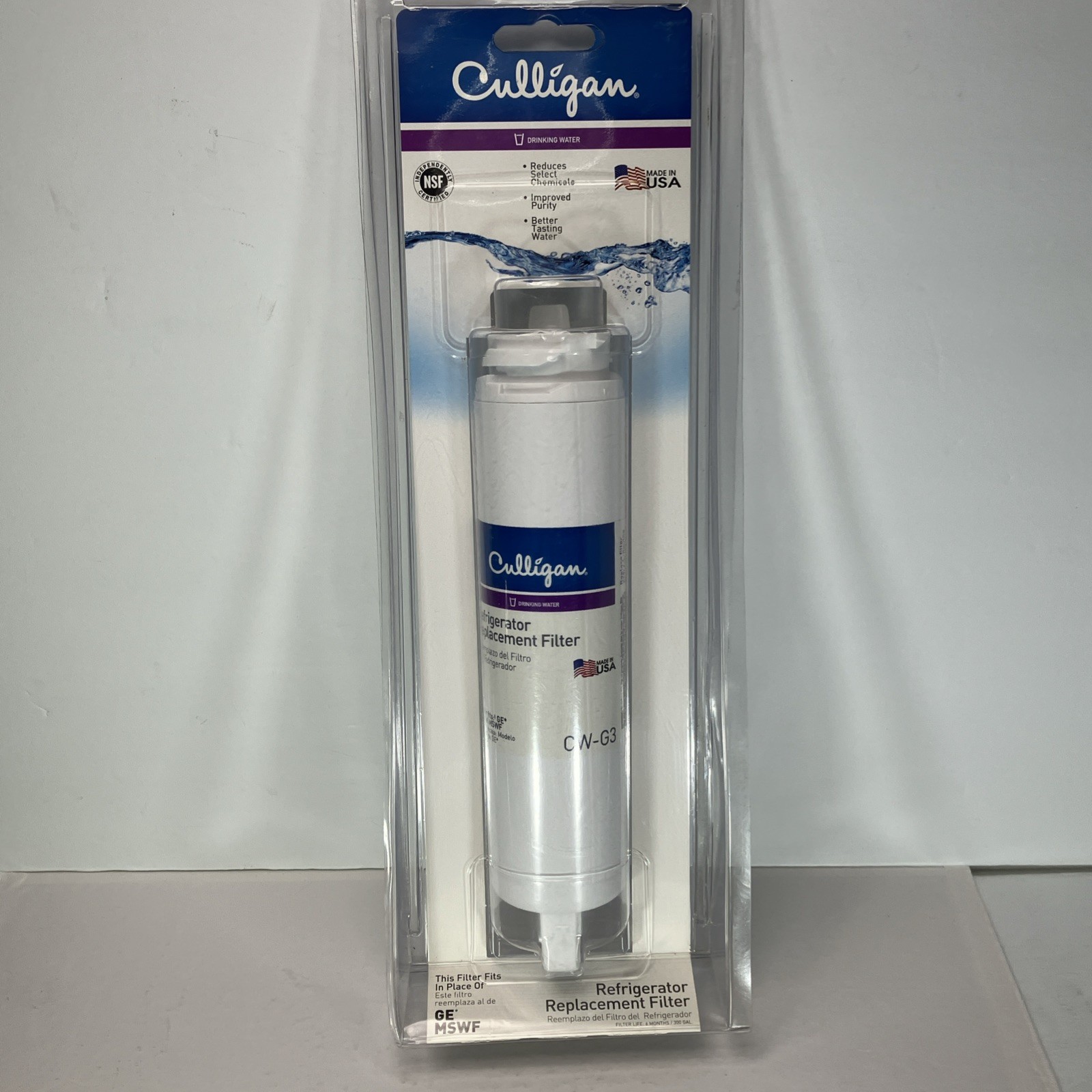 Culligan Refrigerator Filter CW-G3 Replacement for GE MSWF Brand New Sealed