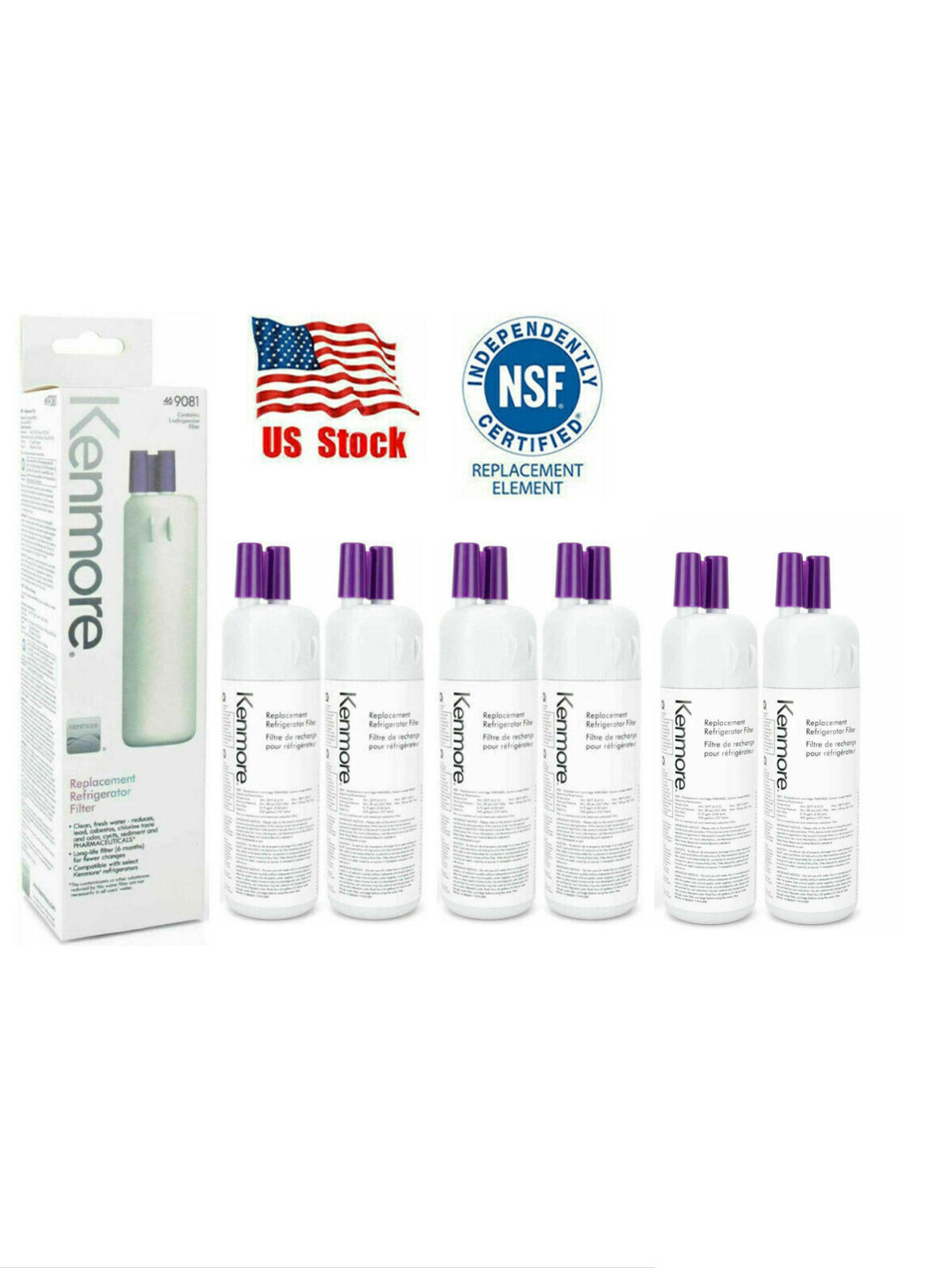 2-6 Pack Kenmore 9081 469081 46-9930 Refrigerator Fresh Ice Water Filter Sealed
