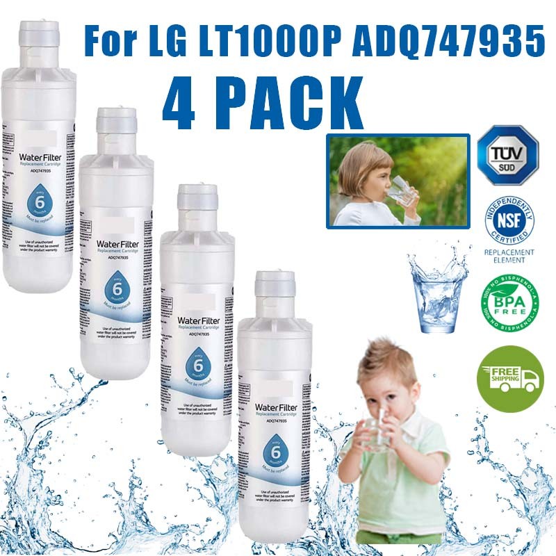 4Packs Replacement Refrigerator Ice Water Filter for LG LT1000P ADQ747935 New