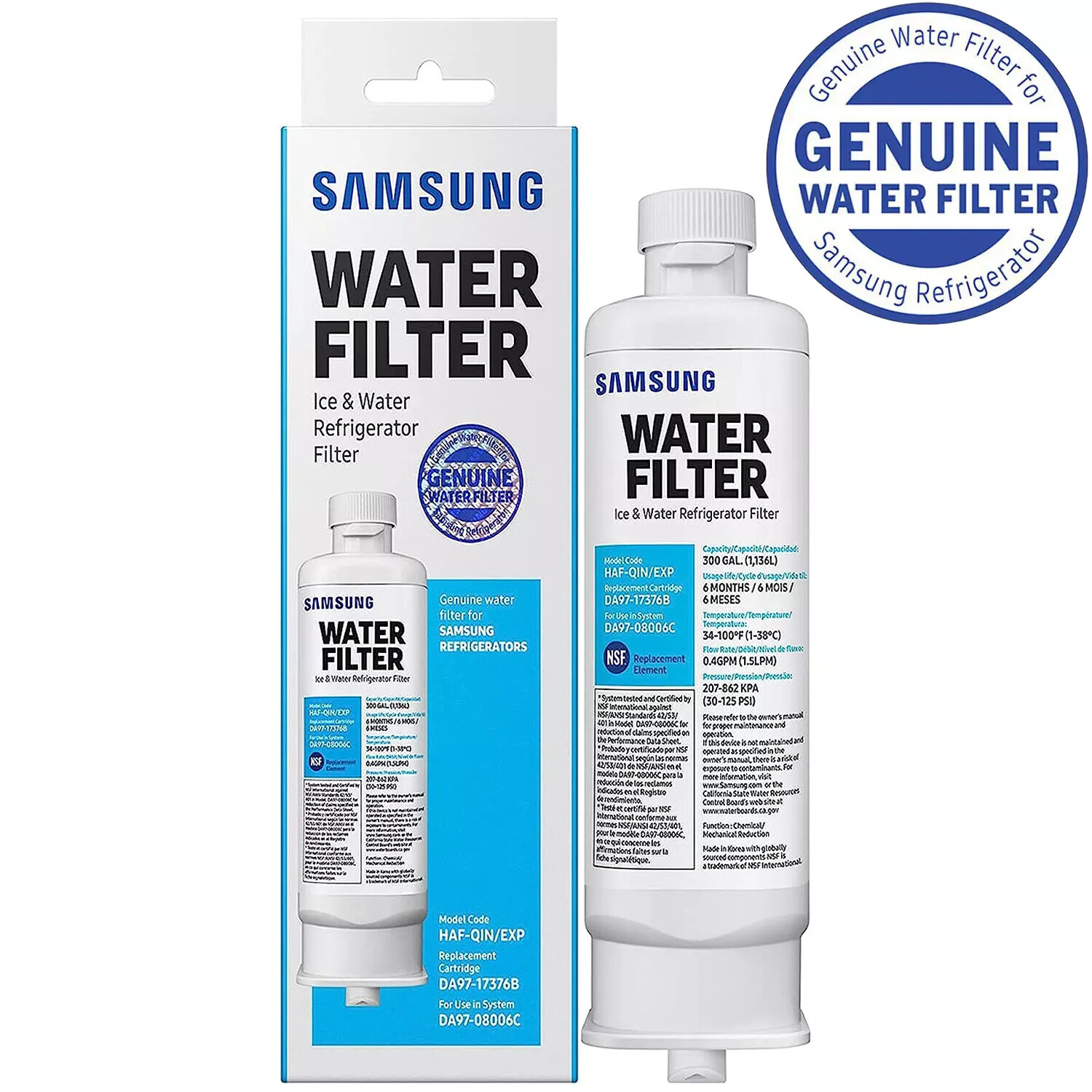 1/2/3/4 PACK Samsung DA97-17376B HAF-QIN/EXP REFRIGERATOR Water Filter