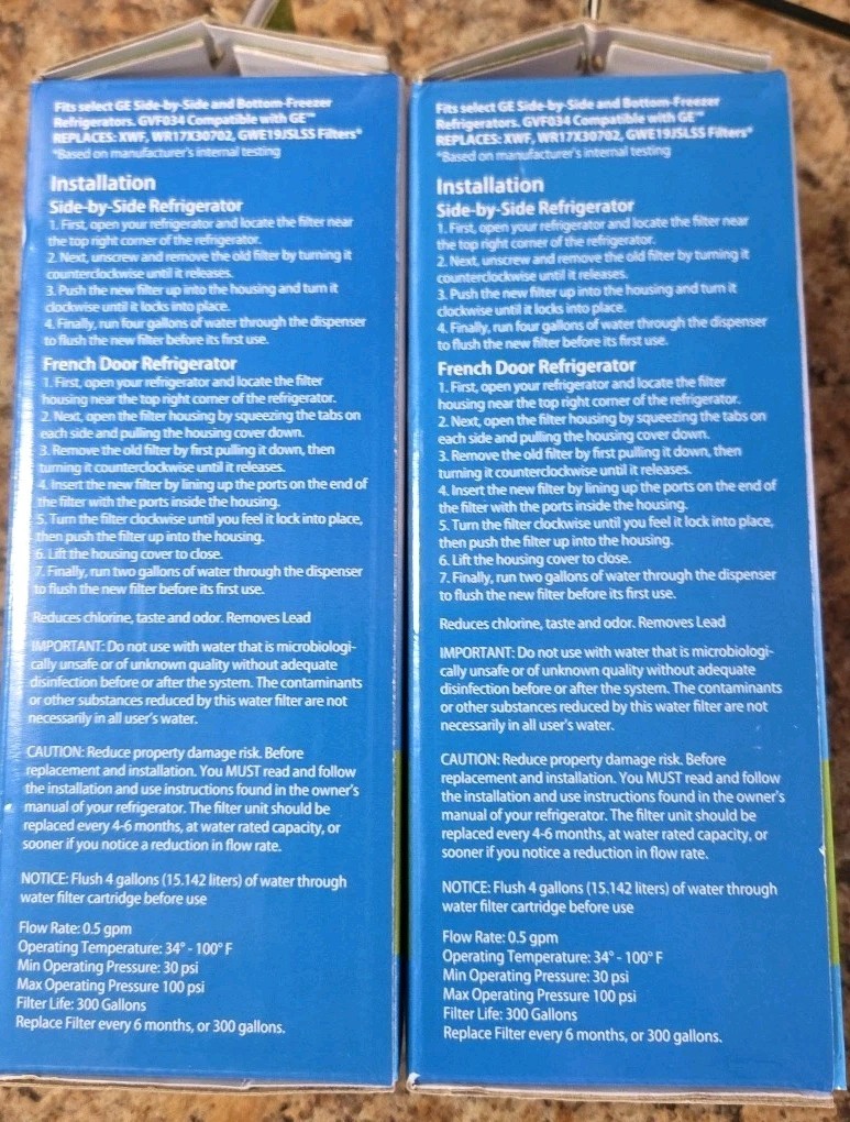 Refrigerator Water Filter GE XWF Replacement Lot of 2