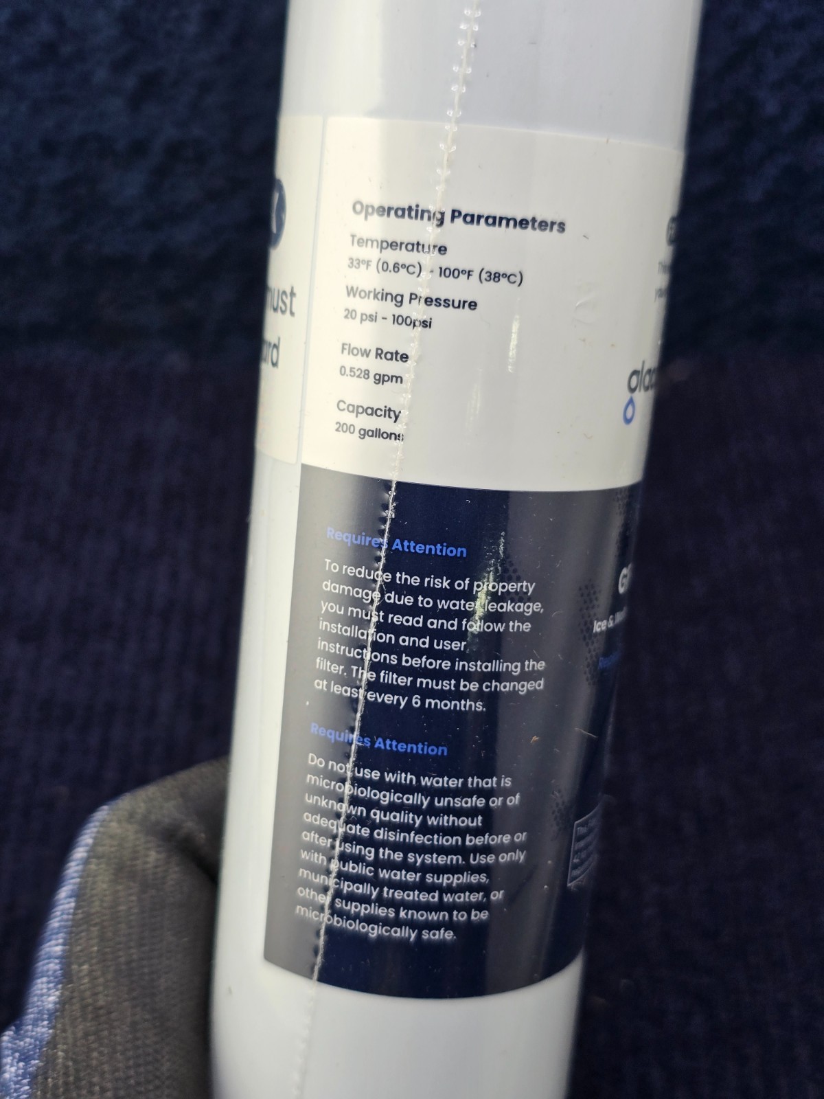(QTY 2) Glacier GF-009X: Refrigerator Water Filter For GFE28GYNFS GFE28GELDS