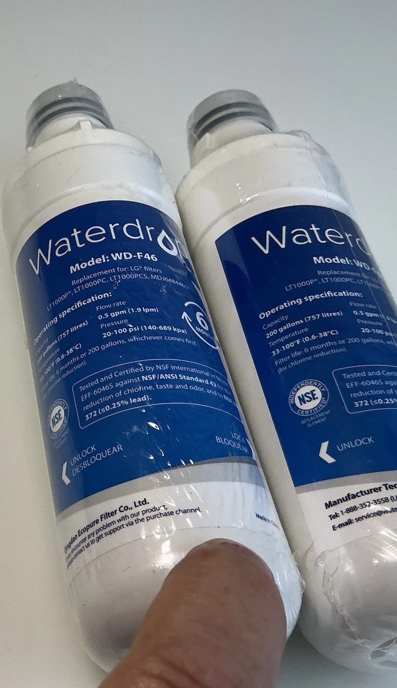 Waterdrop WD-F46 Replacement Refrigerator Water Filter LG Filters New Sealed 2