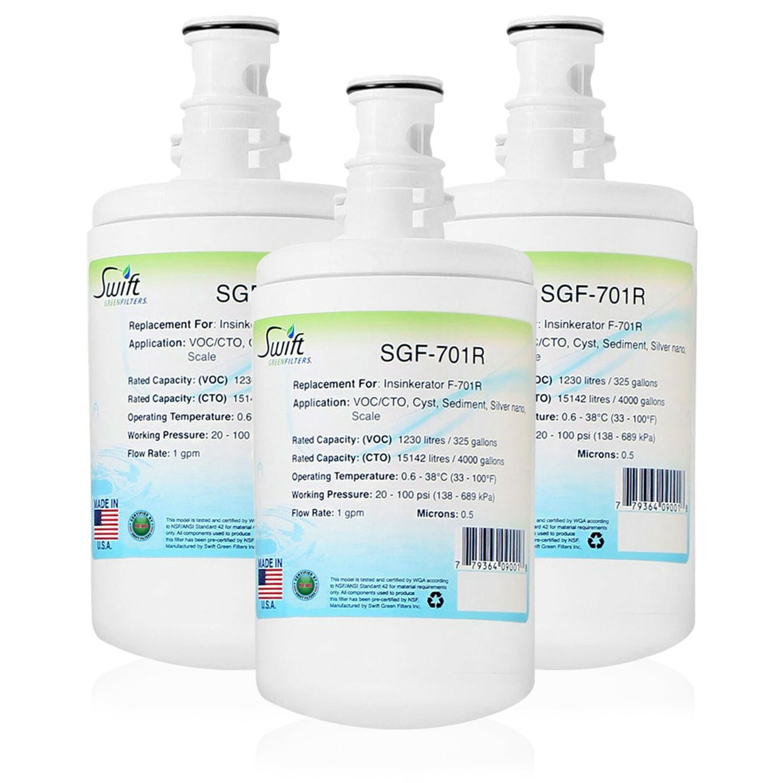 Swift Green Filters SGF-701R replacement for Insinkerator F-701R (3 Pack)