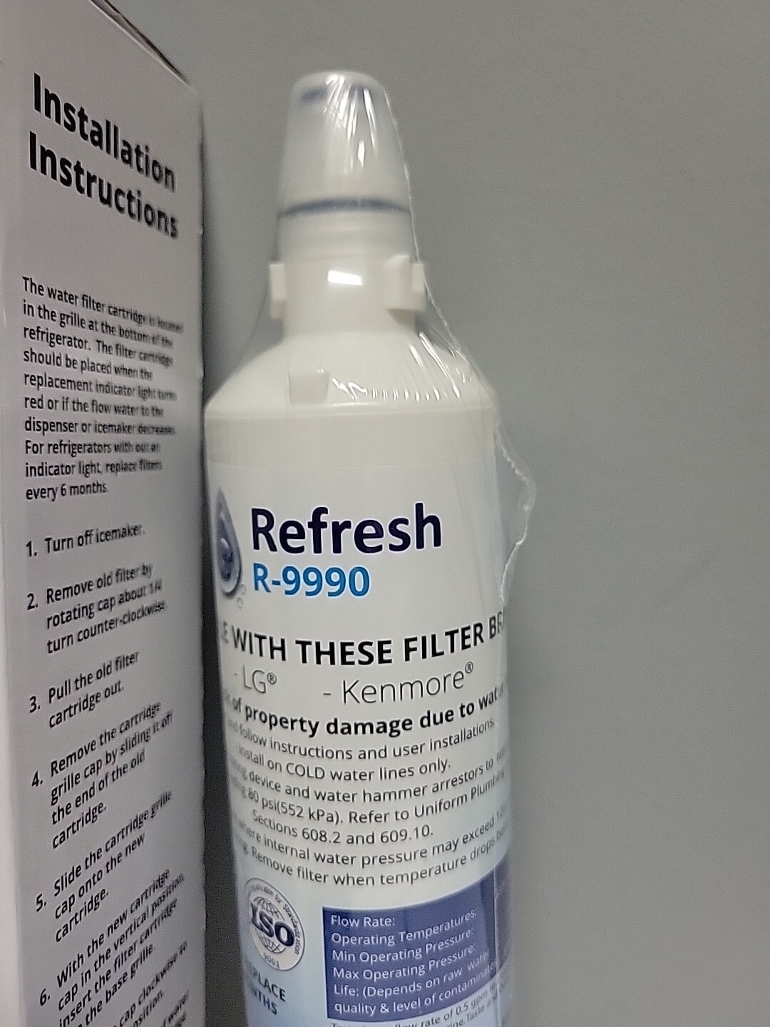 Refresh Replacement Filter R-9990 LG/Kenmore Refrigerators New LT600P 5231JA2006
