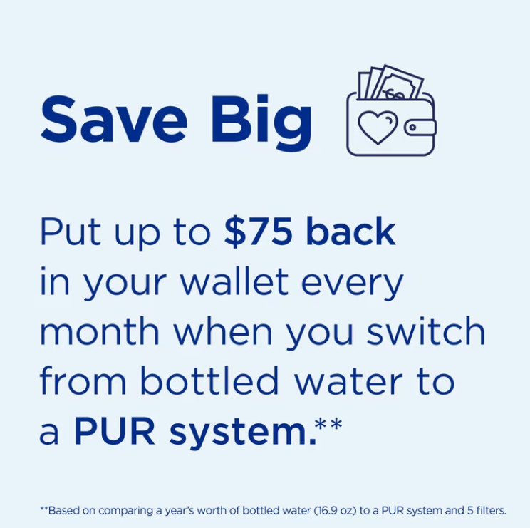 PUR 30 Cup Water Filtration Dispenser DS1800Z Blue White 1 Filter