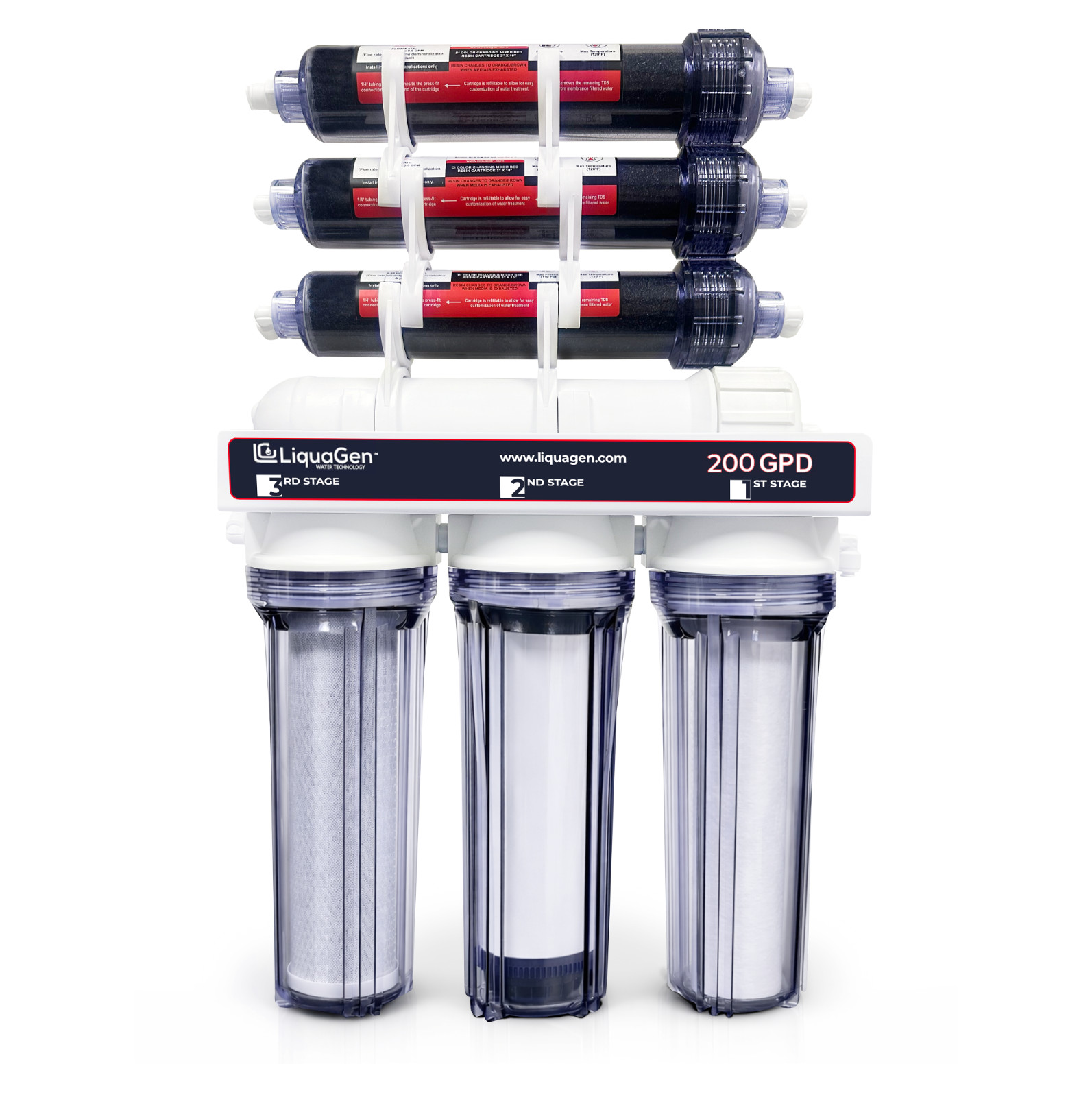 LiquaGen 200 GPD 7 Stage RO DI System Triple DI Aquarium Reef Water Filter