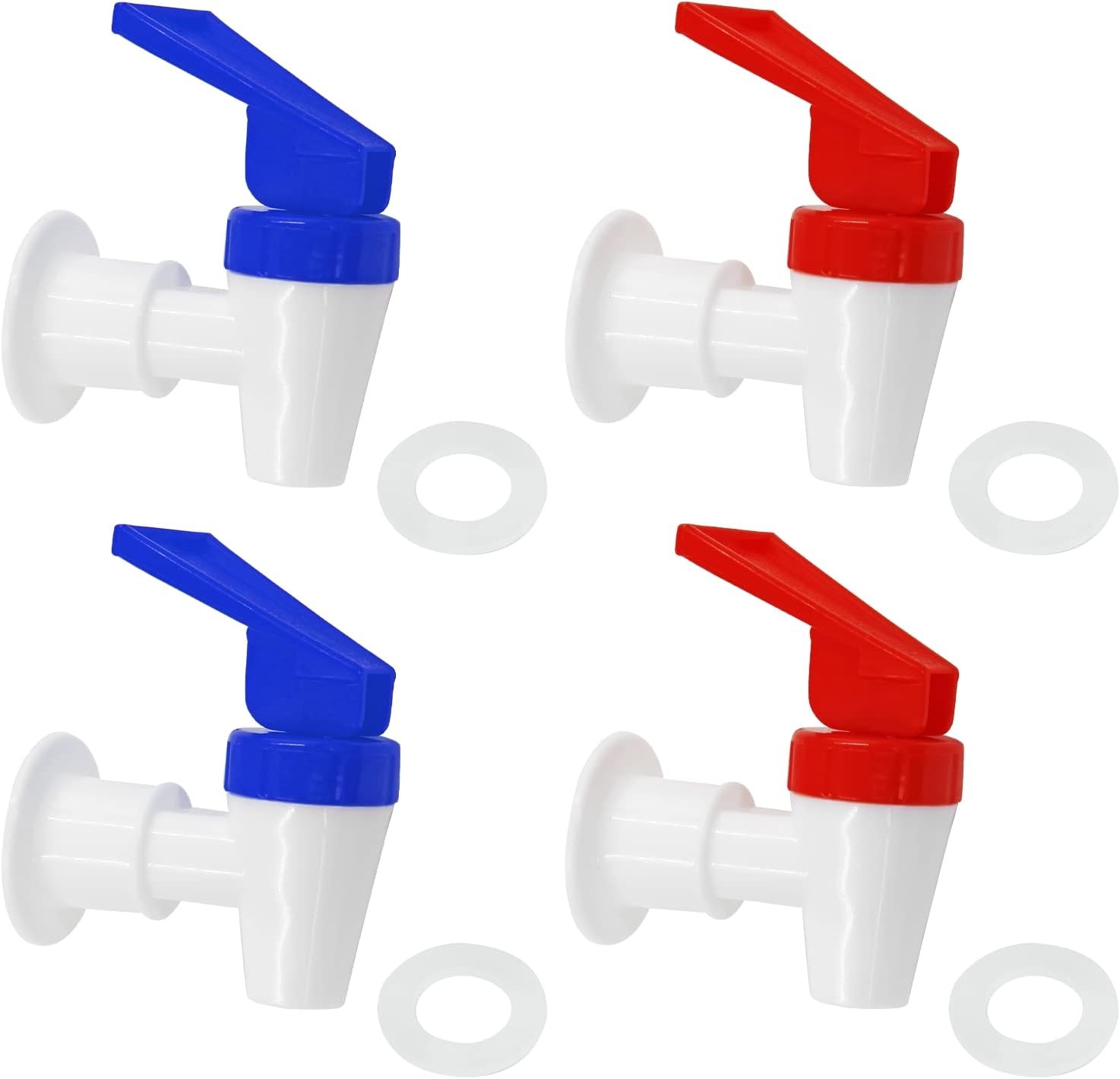 4Pcs Replacement Cooler Faucet, 2 Red and 2 Blue Internal Thread 2Red+2Blue