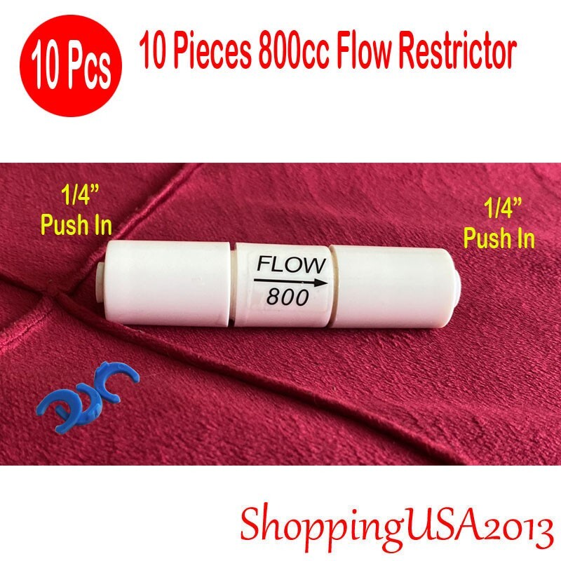 10 Pcs 800ML CC Flow Restrictor Quick Connect Push In Water Filter Under-sink
