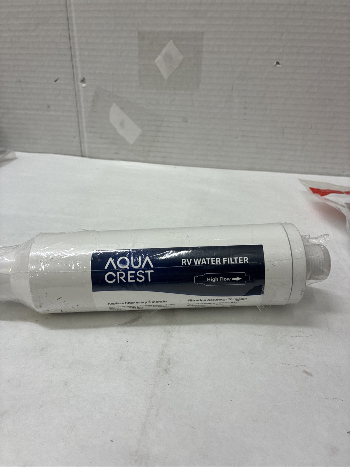 Aqua Crest RV Water Filter 20 micron High Flow Replace Every 3 Months SEALED!