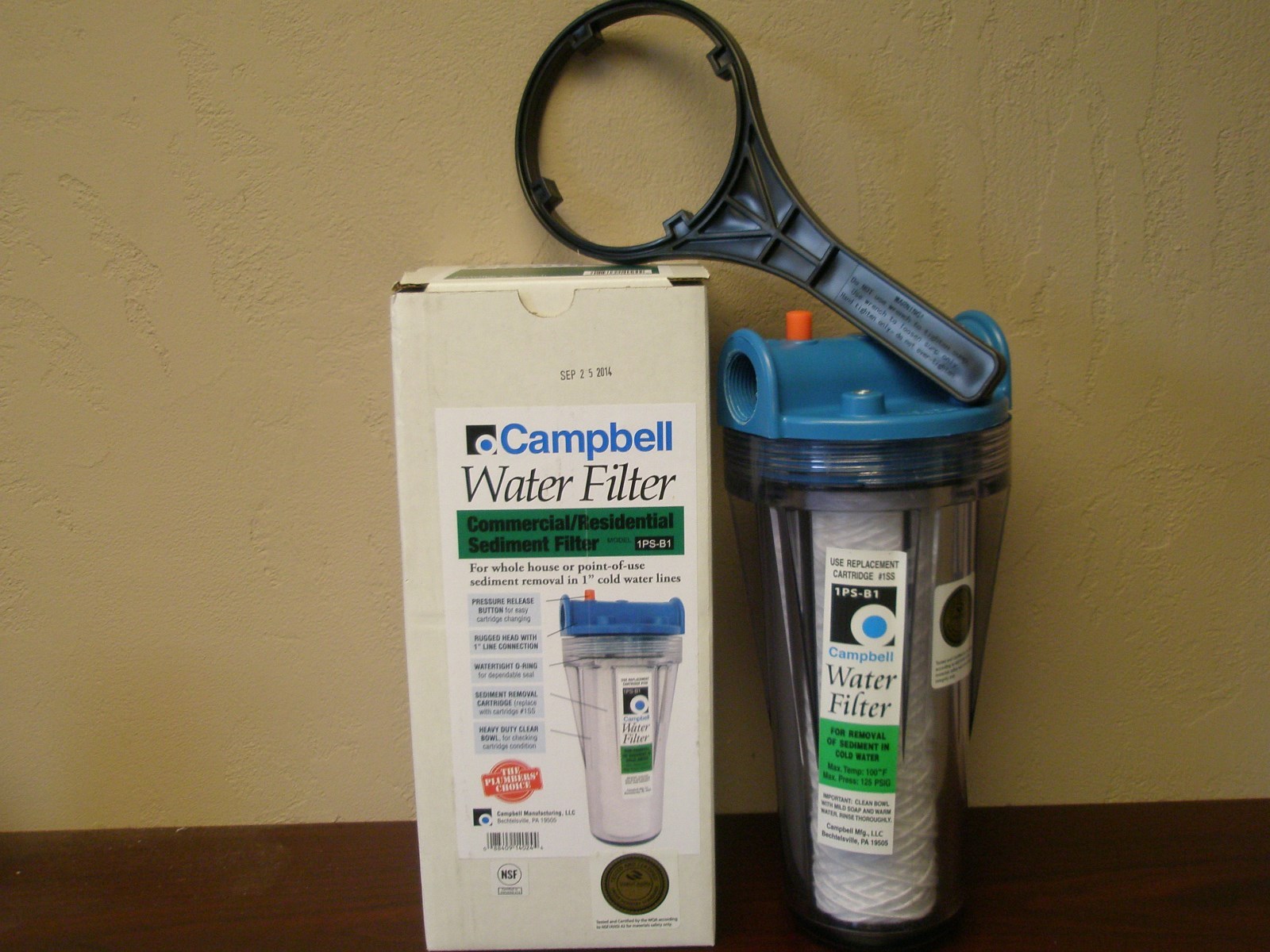 1PS-B1 Campbell Drinking Water Filter Housing 5 Micron Sediment 1″ FPT