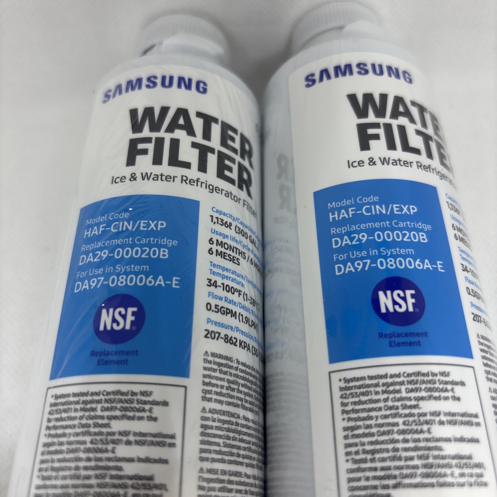 Genuine Samsung DA29-00020B HAF-CIN/EXP Refrigerator Water Filter US New 2 Pack