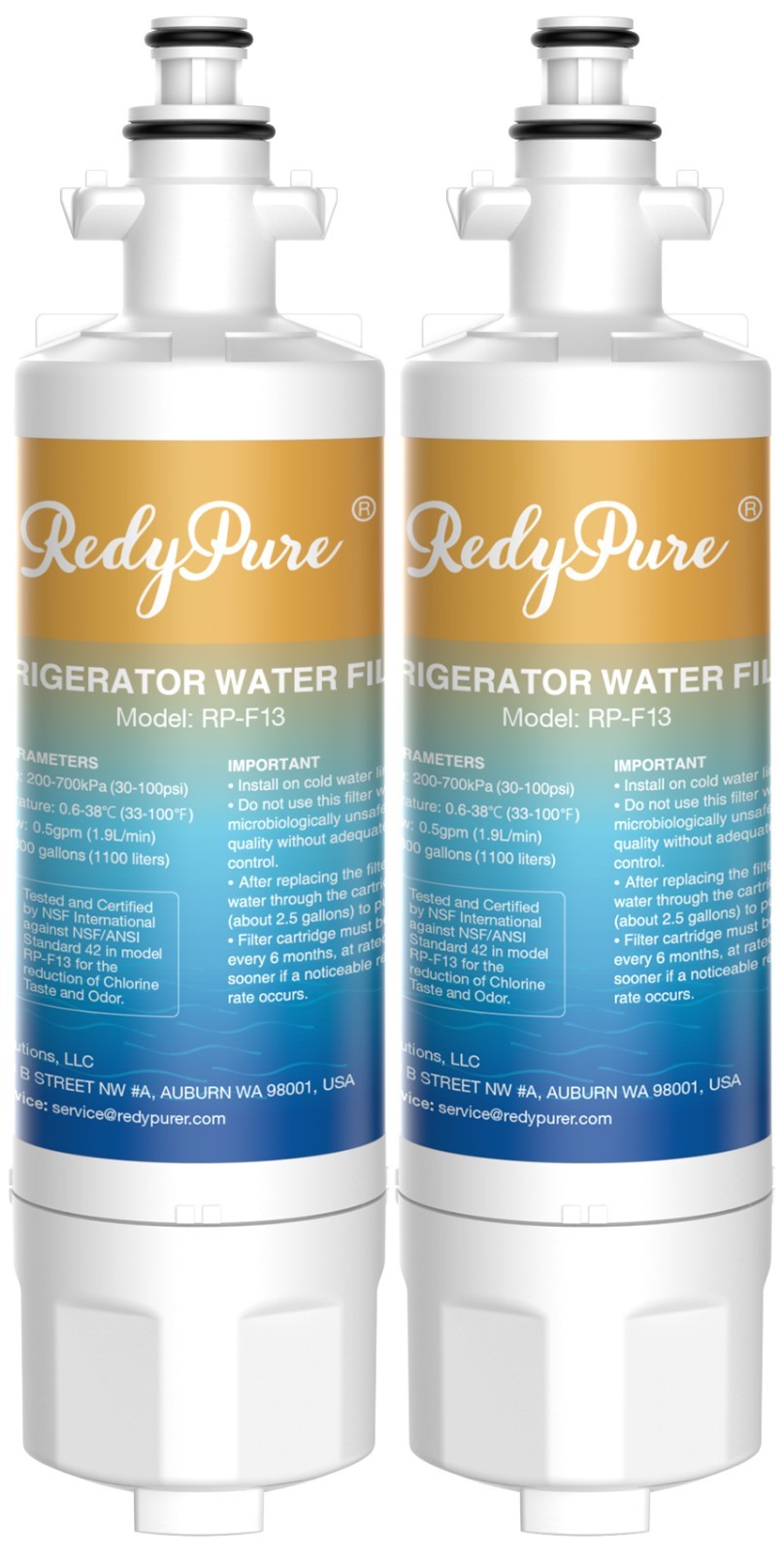 2 Pack Redypure Refrigerator Water Filter Replacement For LG LT700P, ADQ36006101
