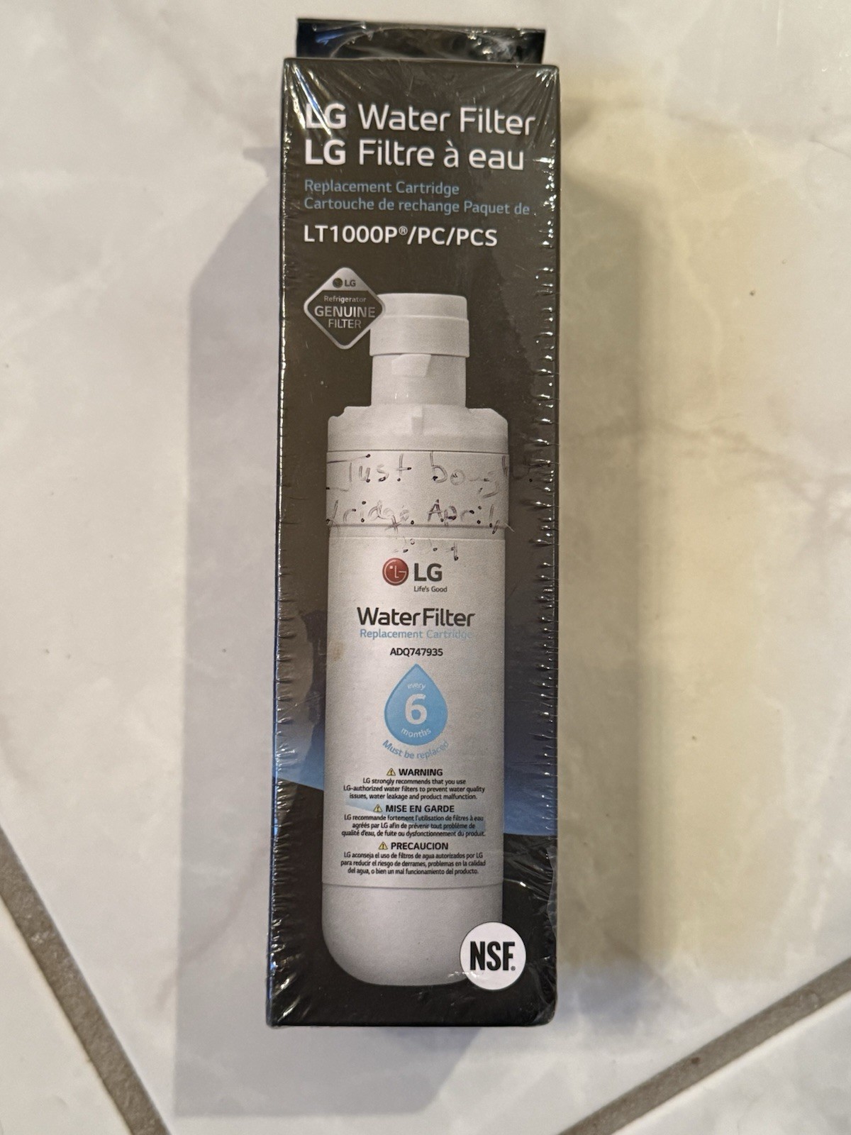 1 NEW SEALED BOX LG LT 1000P Refrigerator Water Filter Replacement 6 ADQ747935
