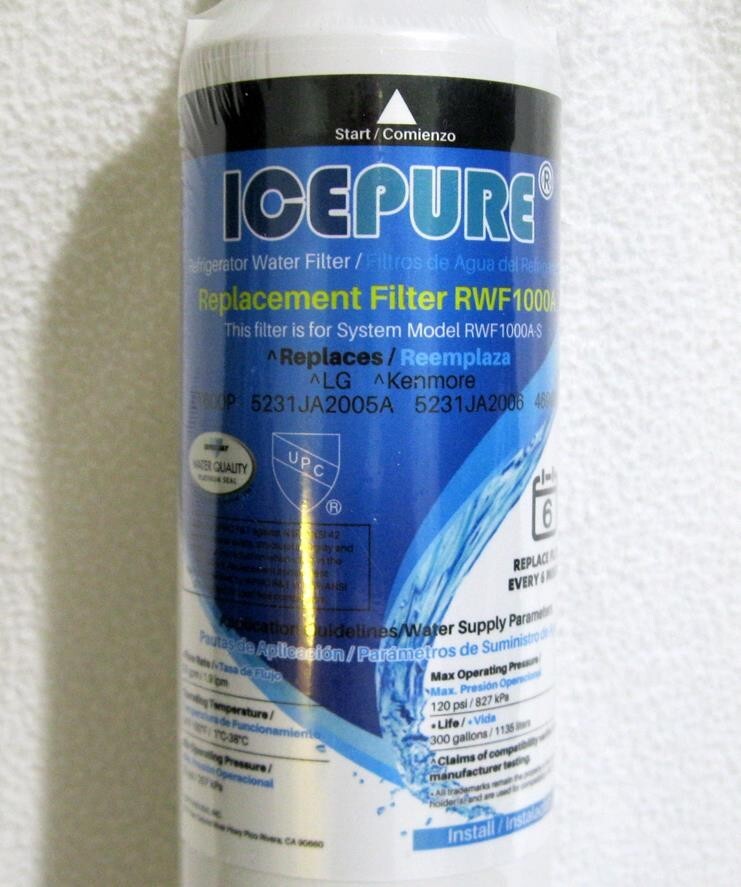 ICEPURE RWF1000A-S Replacement Water Filter LG Kenmore LT600P 5231JA2005A 469990