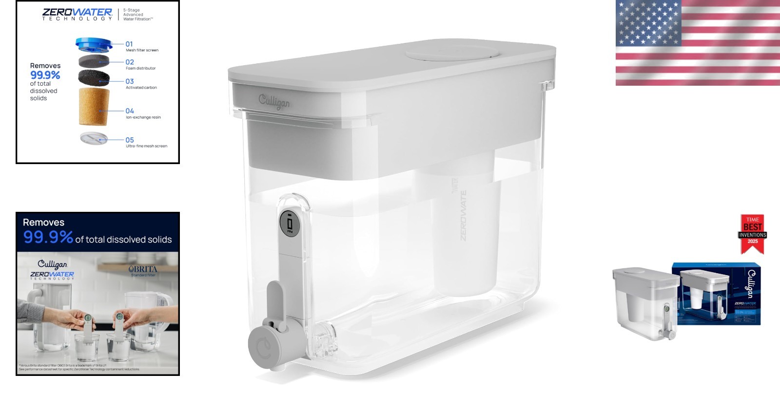 ZeroWater 32-Cup Water Filter Dispenser – 5-Stage Technology]