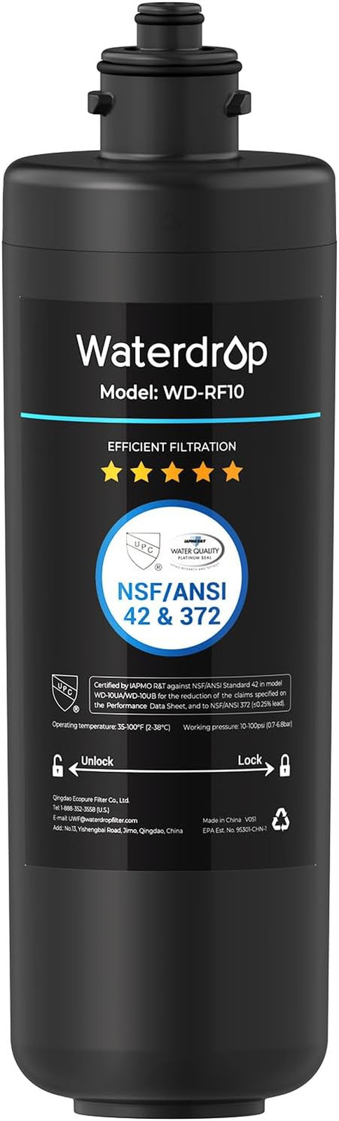 RF10 Water Filter Replacement for 10UA/10UB/10UB-B under Sink Water Filter, Red