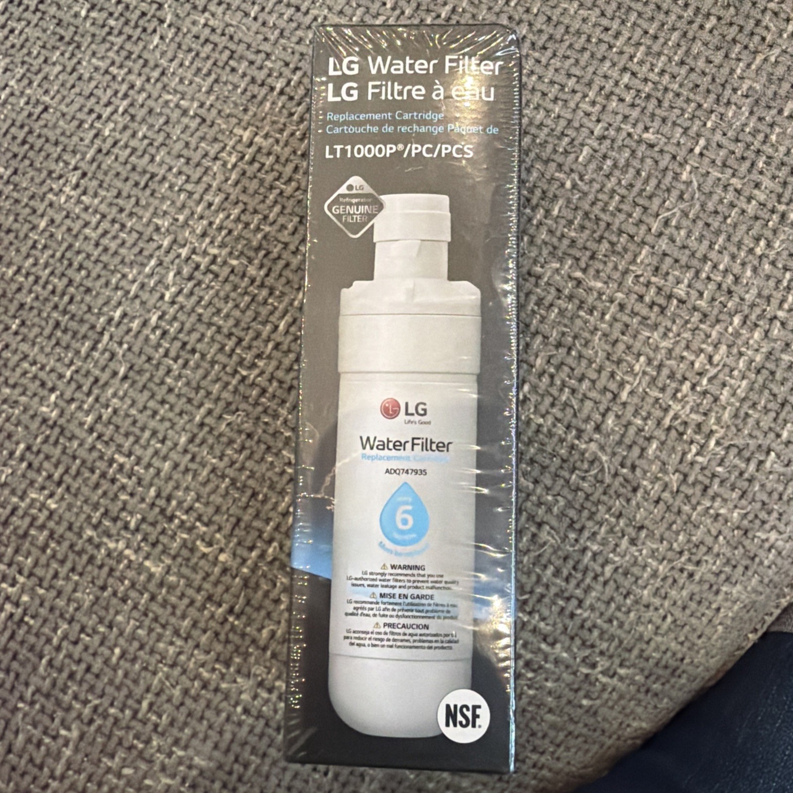 Genuine LG Water Filter Replacement Cartridge LT1000P/PC/PCS – New and Sealed!