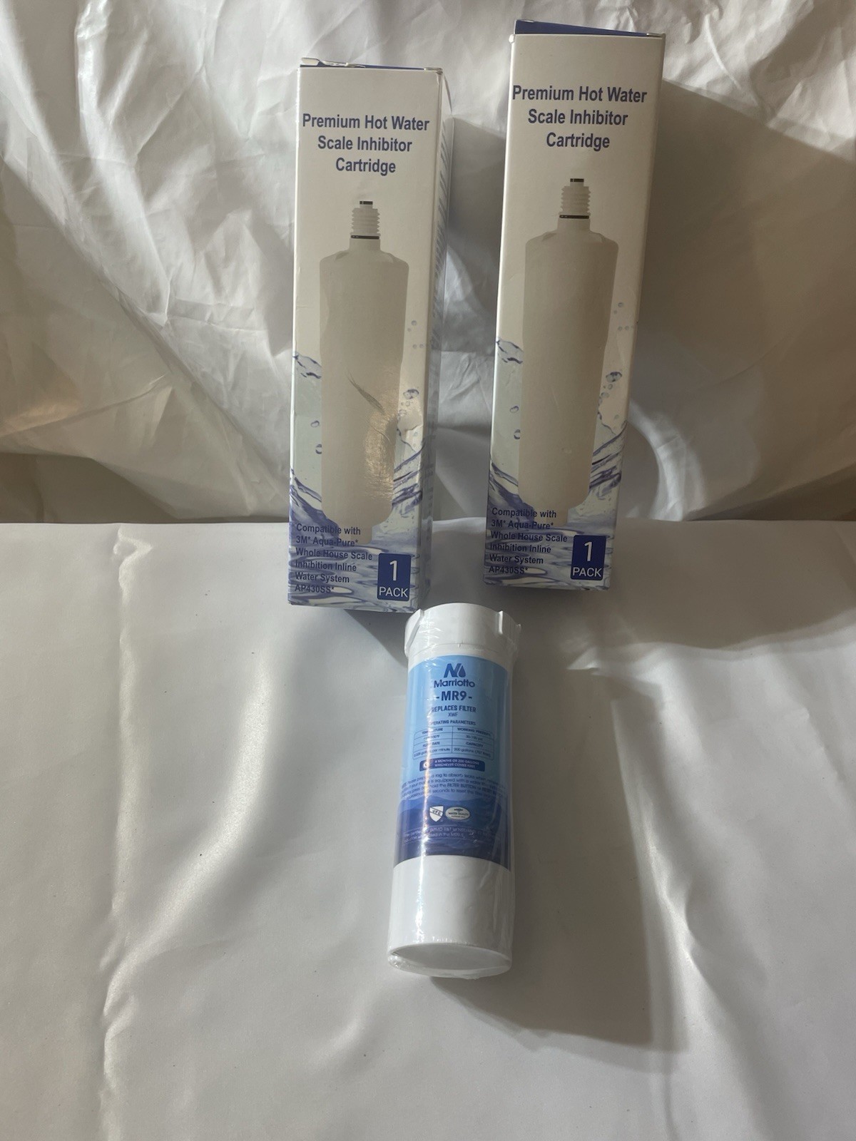 New water filter cartridge, scale inhibitor Marriotto MR9 and Aqua-Pure [Lot=3]