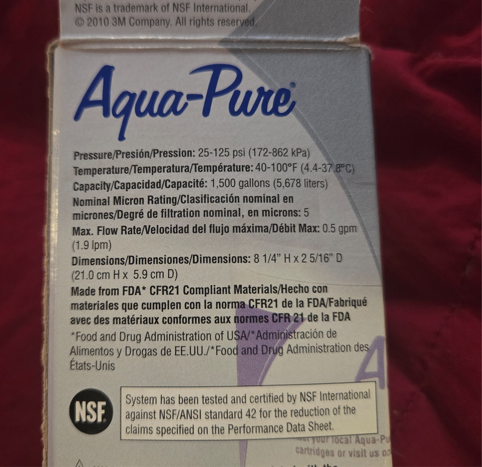 3M Aqua-Pure in-line filtration system, AP717 Triple Action Filter NEW