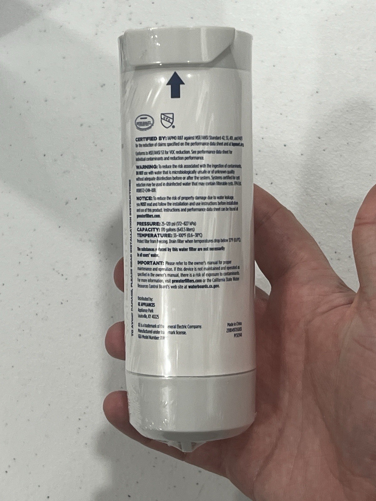 GE XWFE Refrigerator Water Filter – White NO CHIP