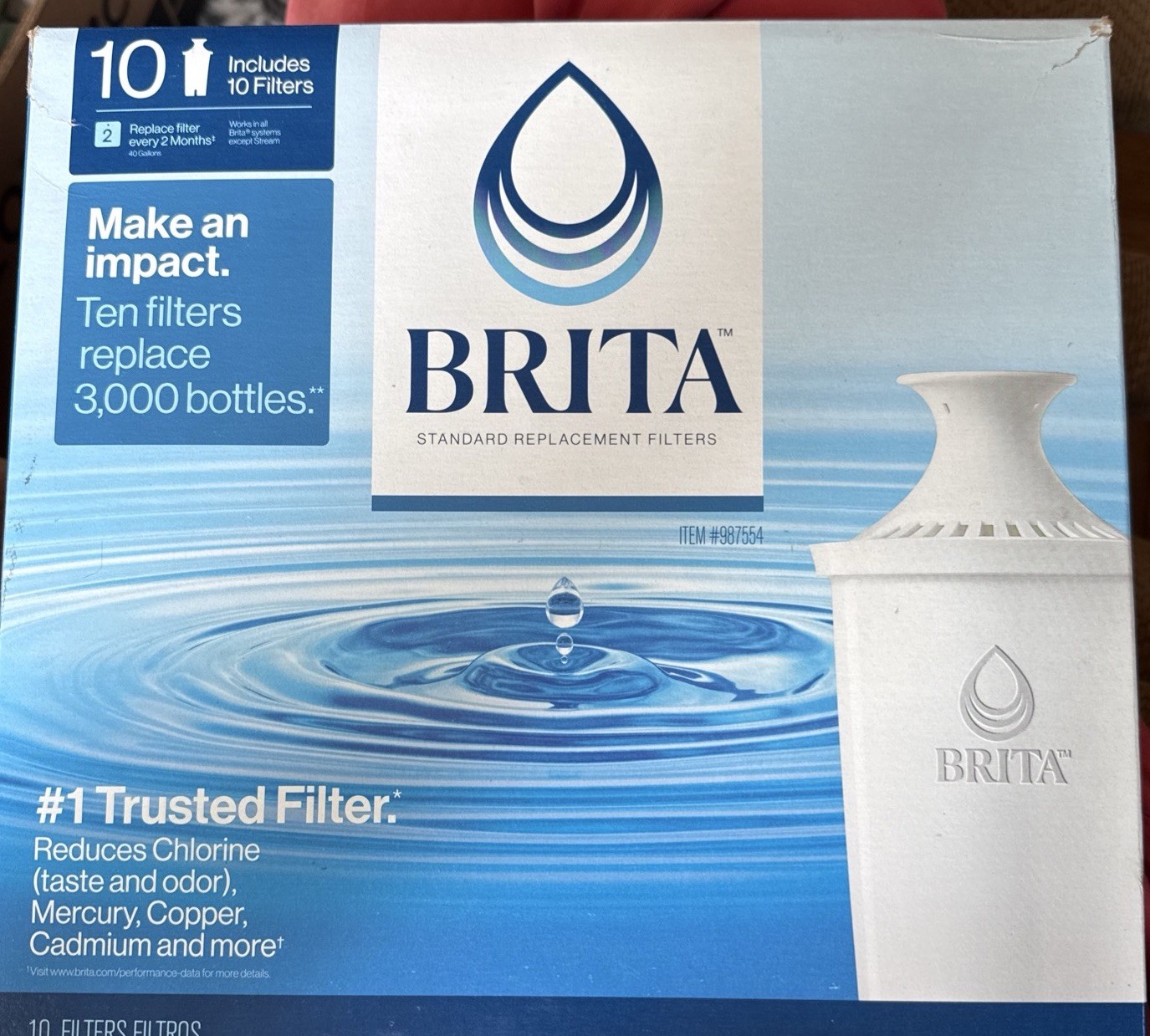 New Brita Replacement Water Filters, 10-pack Box