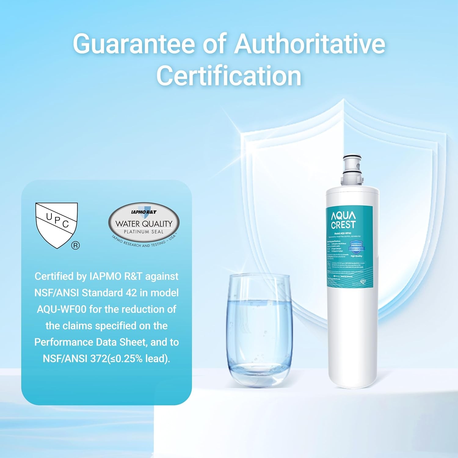 AQUACREST 3US-PF01 Under Sink Water Filter, Replacement for Advanced 3US-PF01