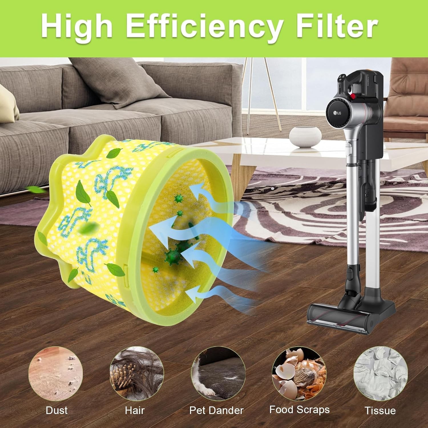 4 Pack Replacement Pre filters Compatible with LG CordZero A9 Series Cordless