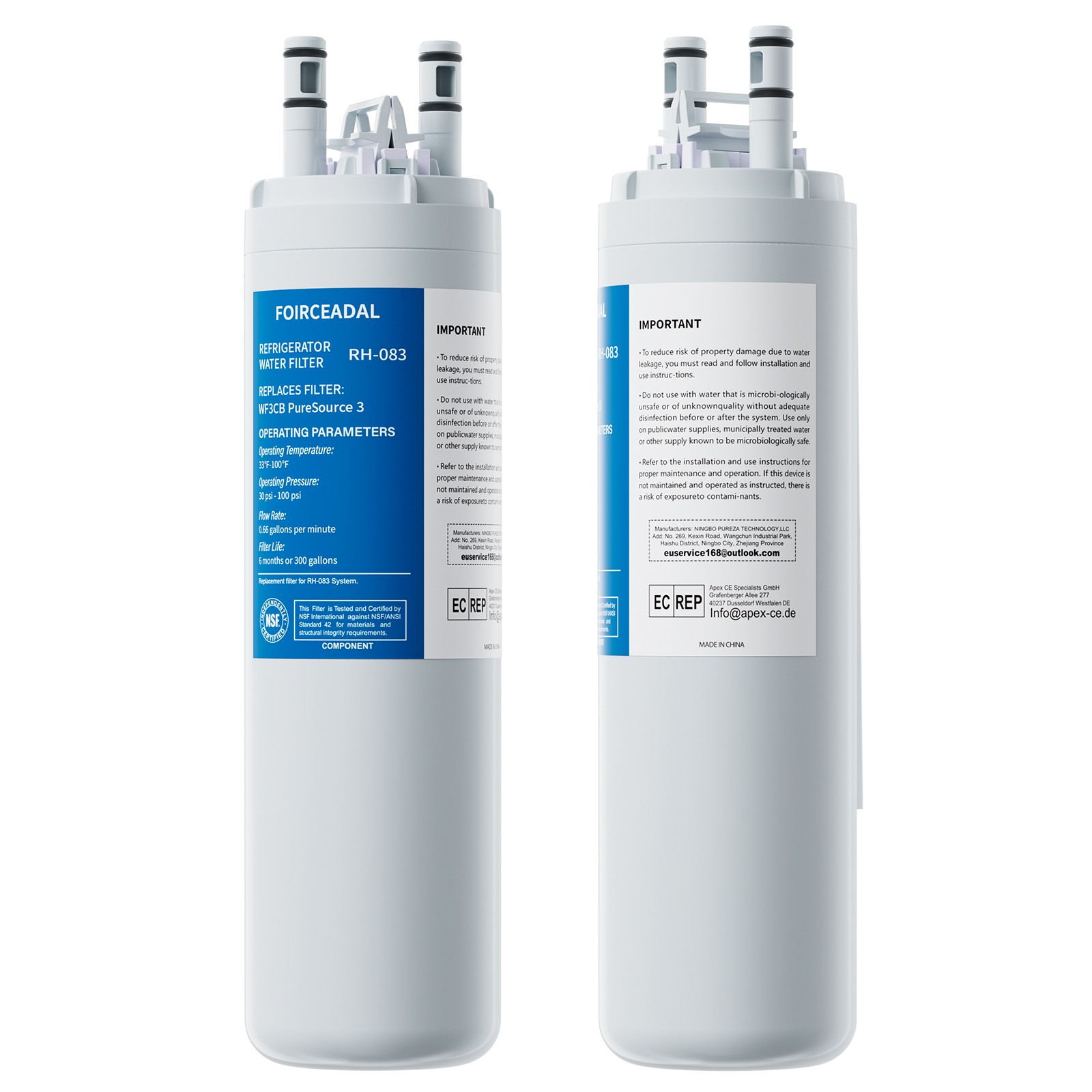 FOR Frigidaire WF3CB Refrigerator PureSource Ultra 3 Water & Ice Filter