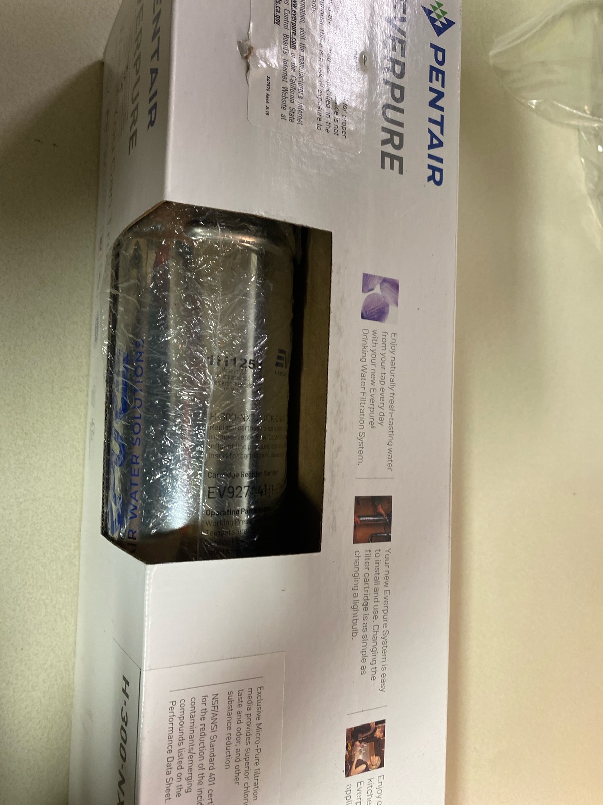 Pentair Everpure H-300-NXT Water System, 300 Gal, Reduces Lead/Chlorine, NSF