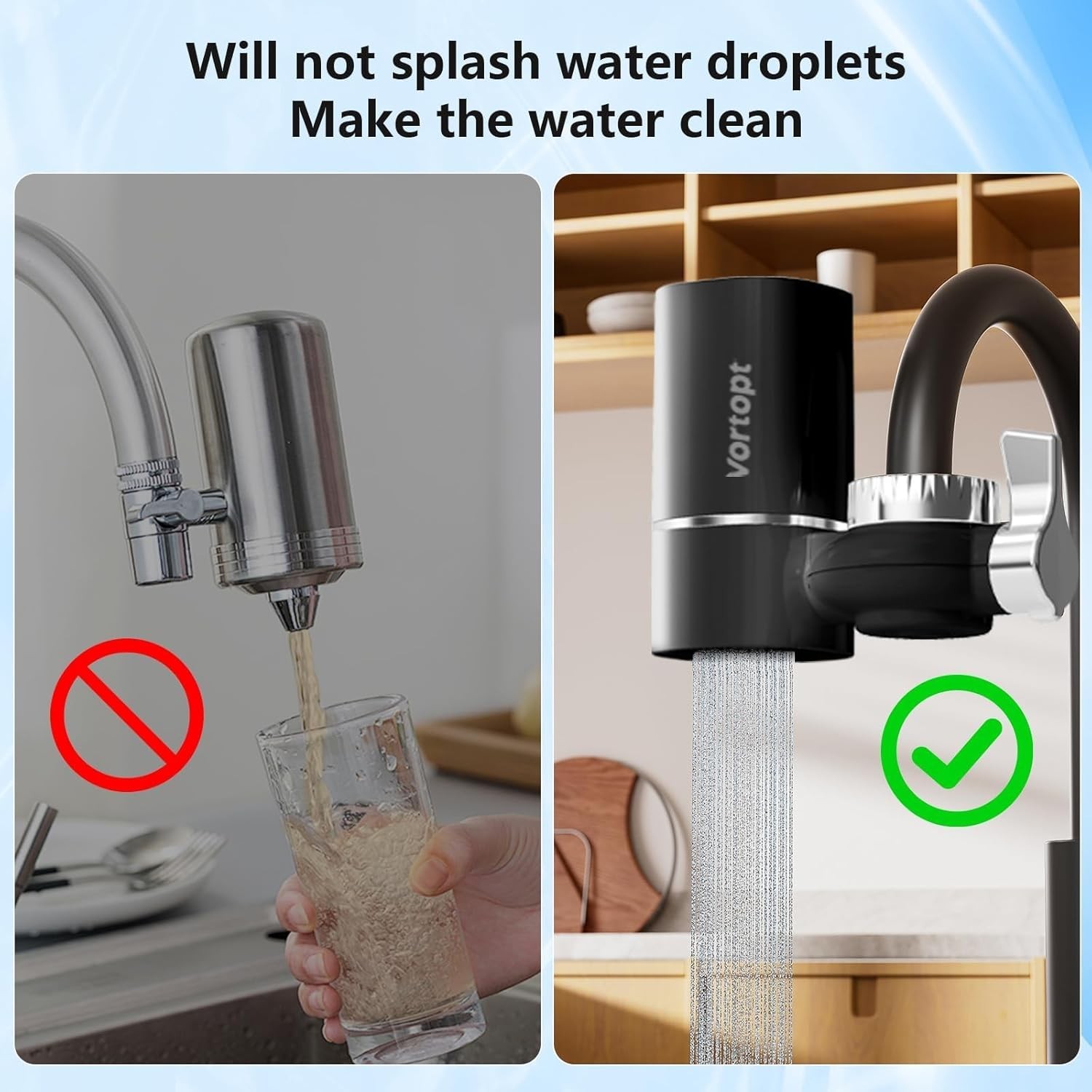 Faucet Filter,NSF Certified,400 Gallon High Efficiency Water Purification Sys…