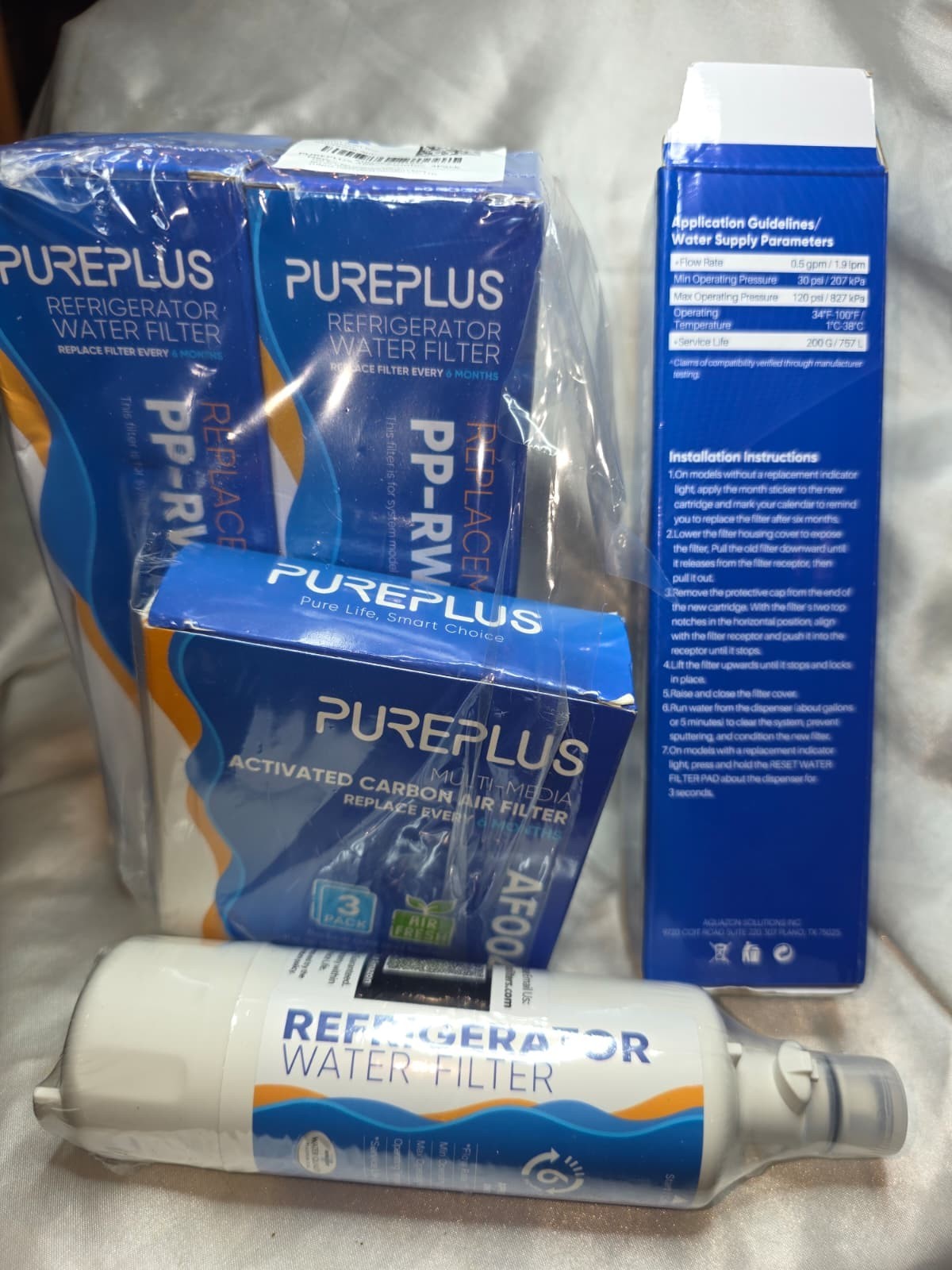 PurePlus Refrigerator Water Filter PP-RWF1200A & Air Filter – COMBO PACK G4