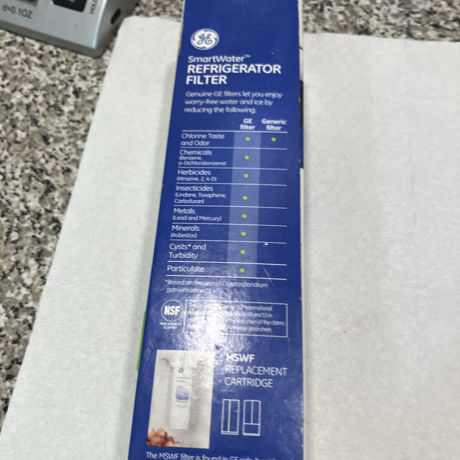 1 GE Genuine MSWF SmartWater Refrigerator Water Ice Filter Cartridge OEM SEALED