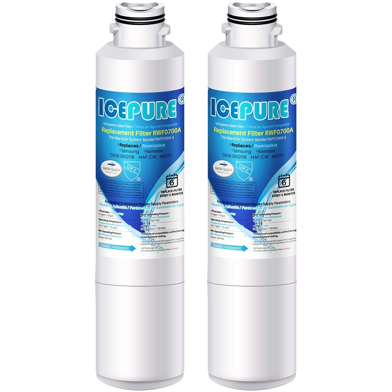 Fits Samsung DA29-00020B HAF-CIN/EXP Compatible Water Filter 2PACK