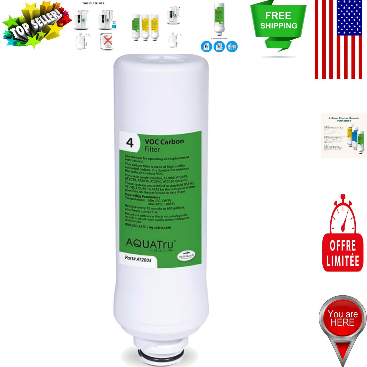 IAPMO Certified AquaTru Stage 4 Replacement Filters – Enhance Your Water Quality