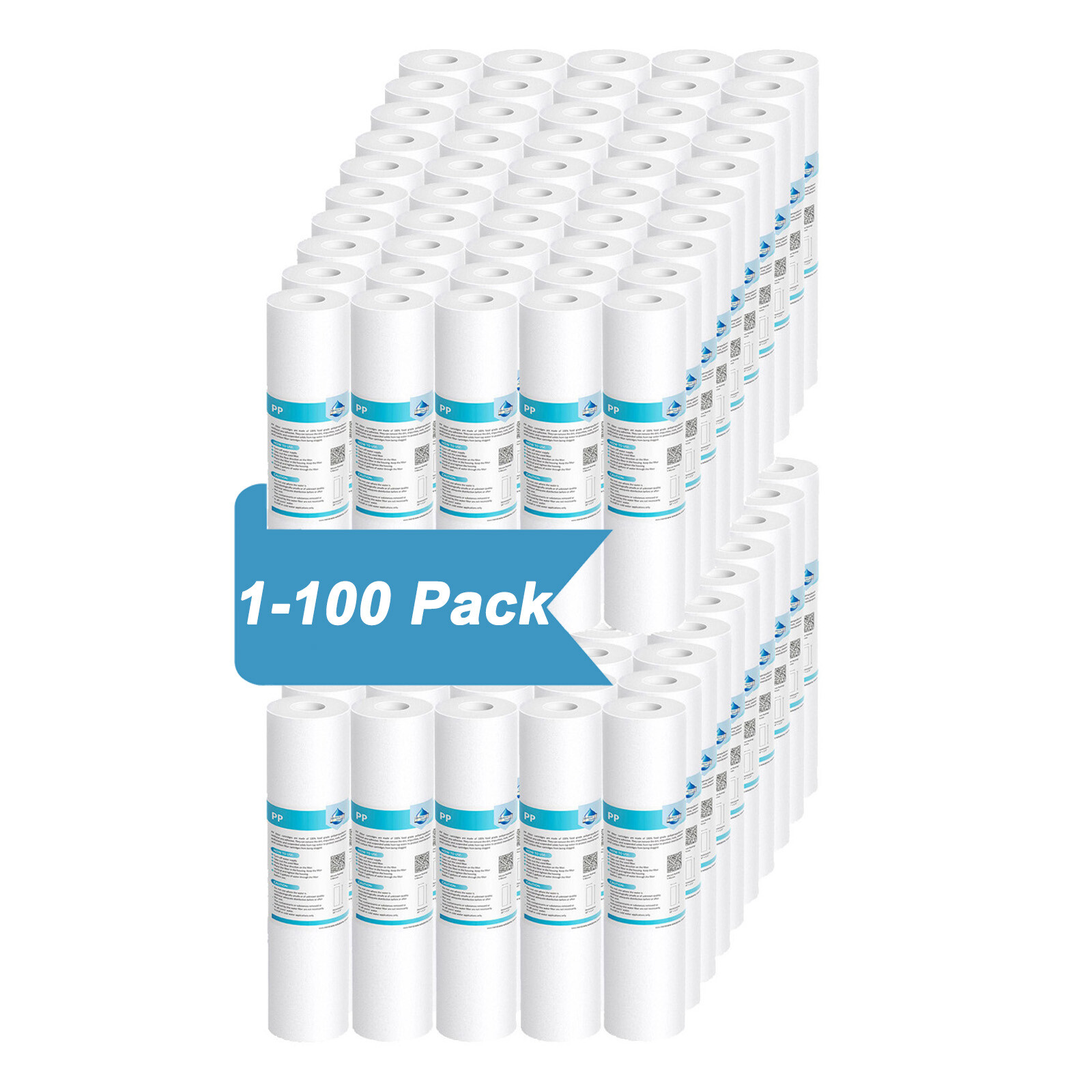 1-100 Pack 10″x2.5″ Whole House RO Sediment Water Filter Replacement Cartridges