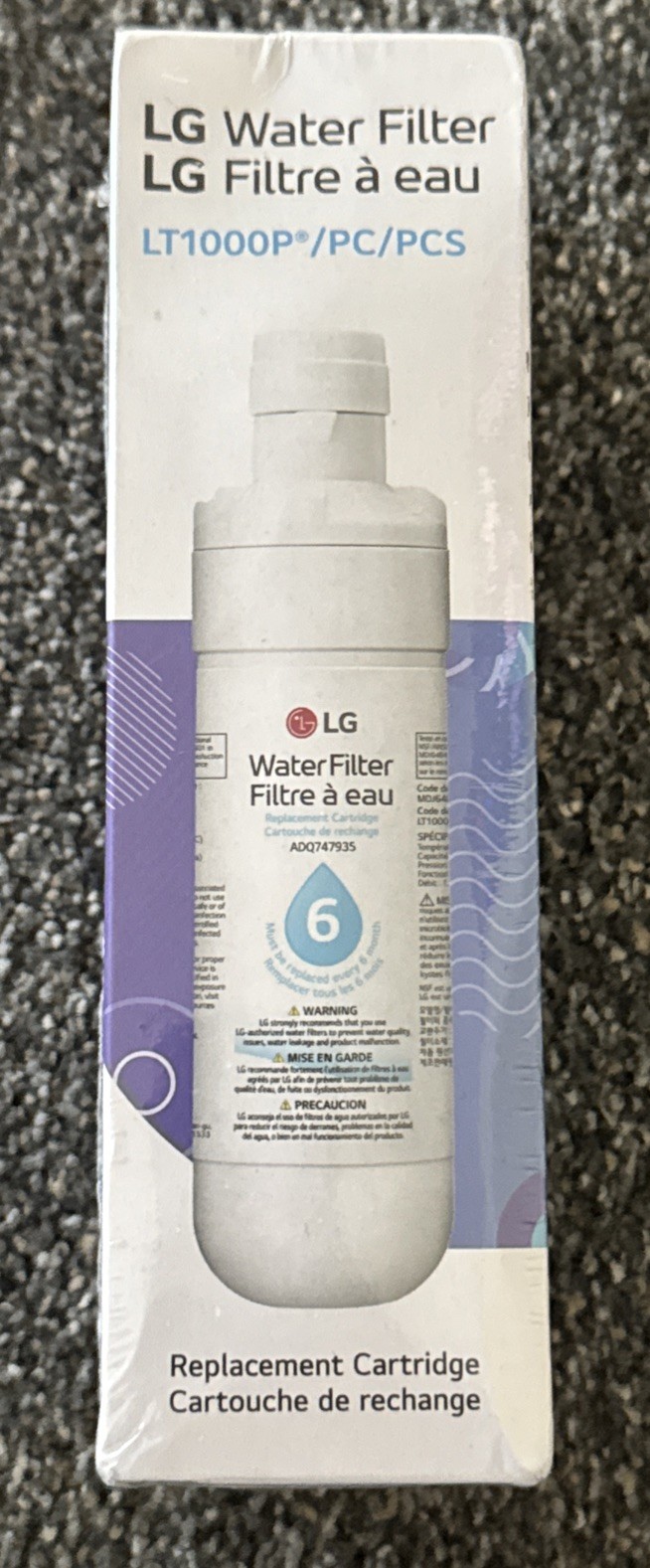 LG OEM LT1000P Fit LG LT1000P ADQ747935, Refrigerator Water Filter
