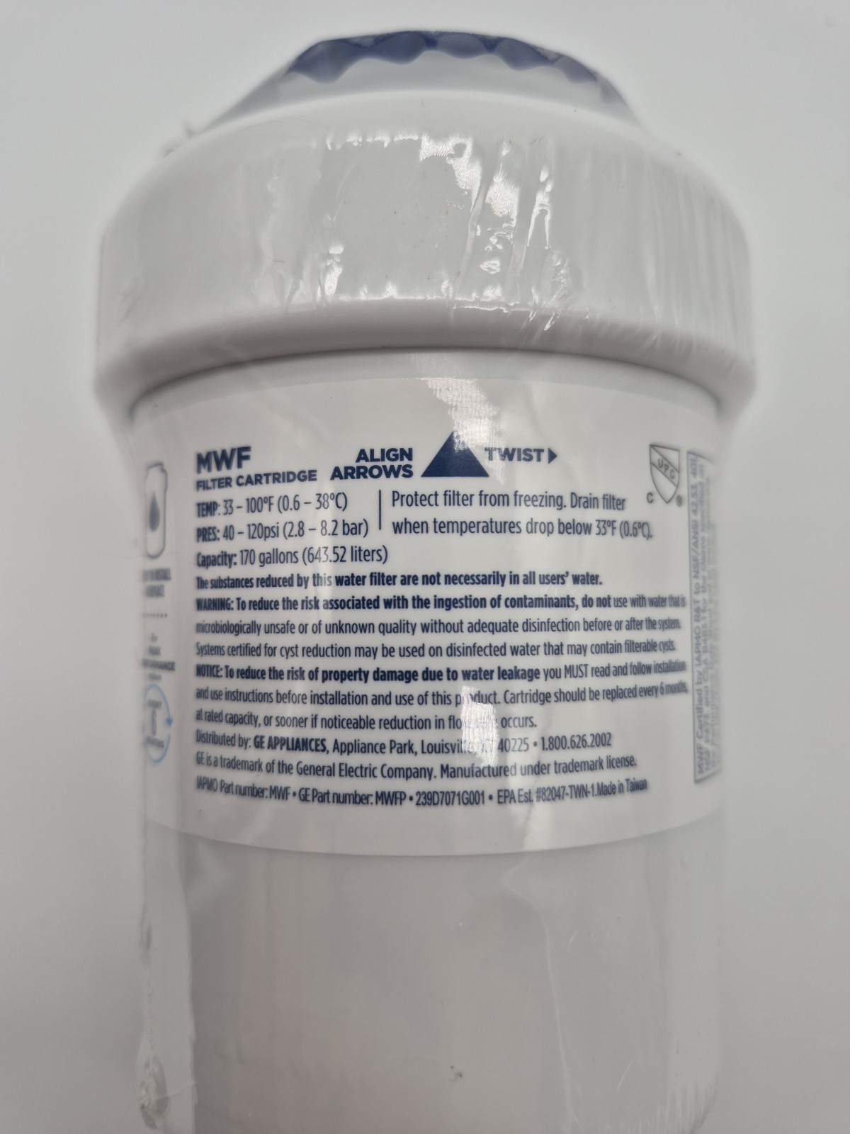 Lot Of 3 General Electric GE MWF Refrigerator Water Filter Cartridges New Sealed