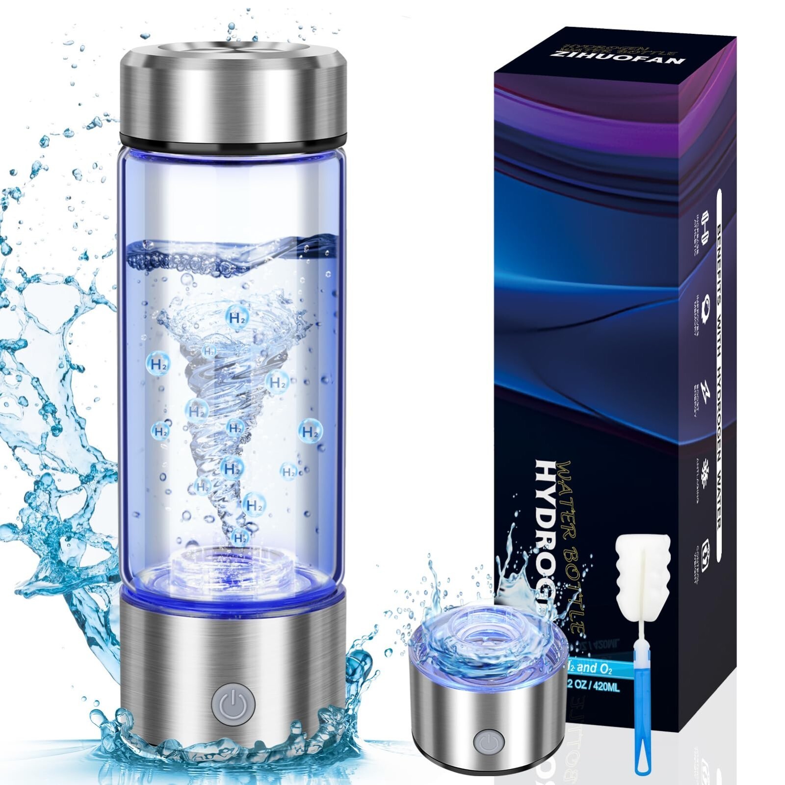 2025 Upgrade Hydrogen Water Bottle Rechargeable Hydrogen Rich Glass For Home