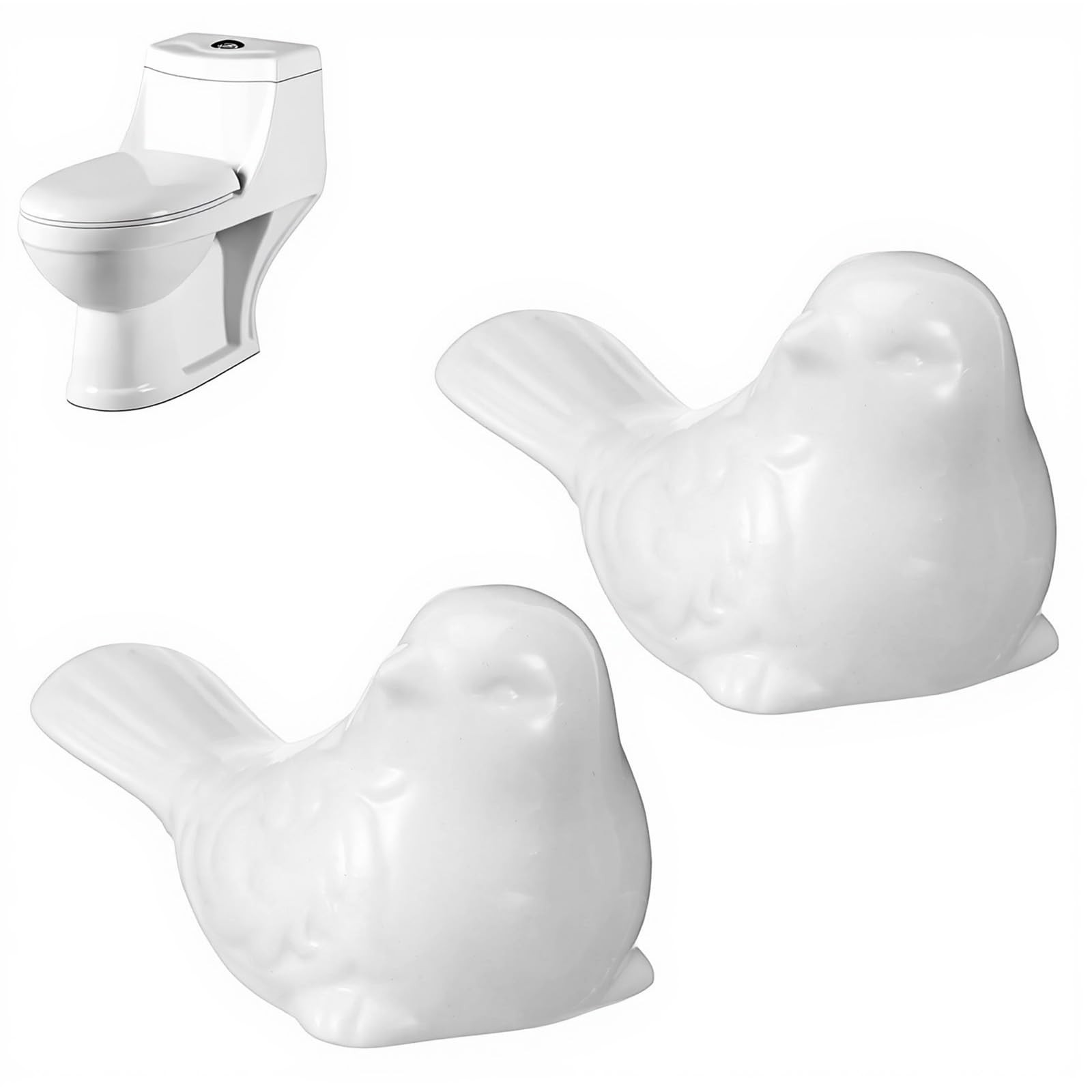 2Pcs Toilet Bolt Covers Decorative, Cute Bird Toilet Bolts Screw Caps, White …