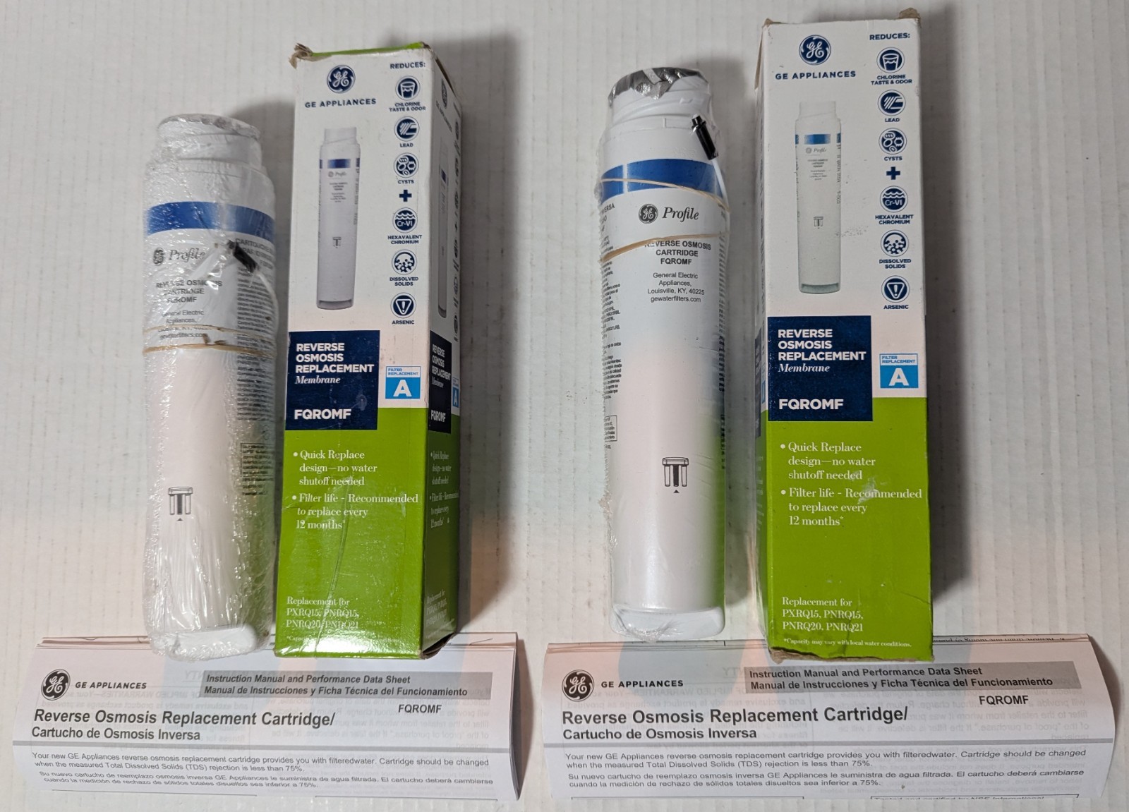 2 GE FQROMF Reverse Osmosis Replacement Membrane Filters