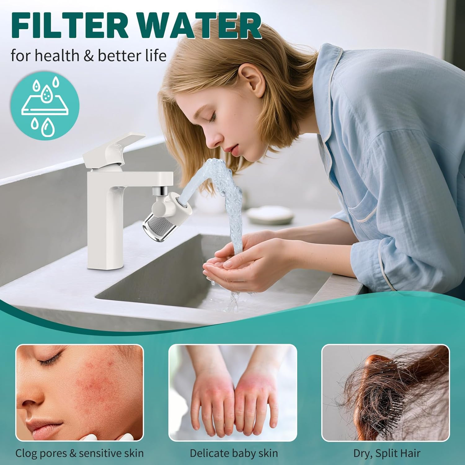 2Pcs Carbon-Fiber Water Filter Cartridges – Carbon Purifier Reduces 99% Chlorine
