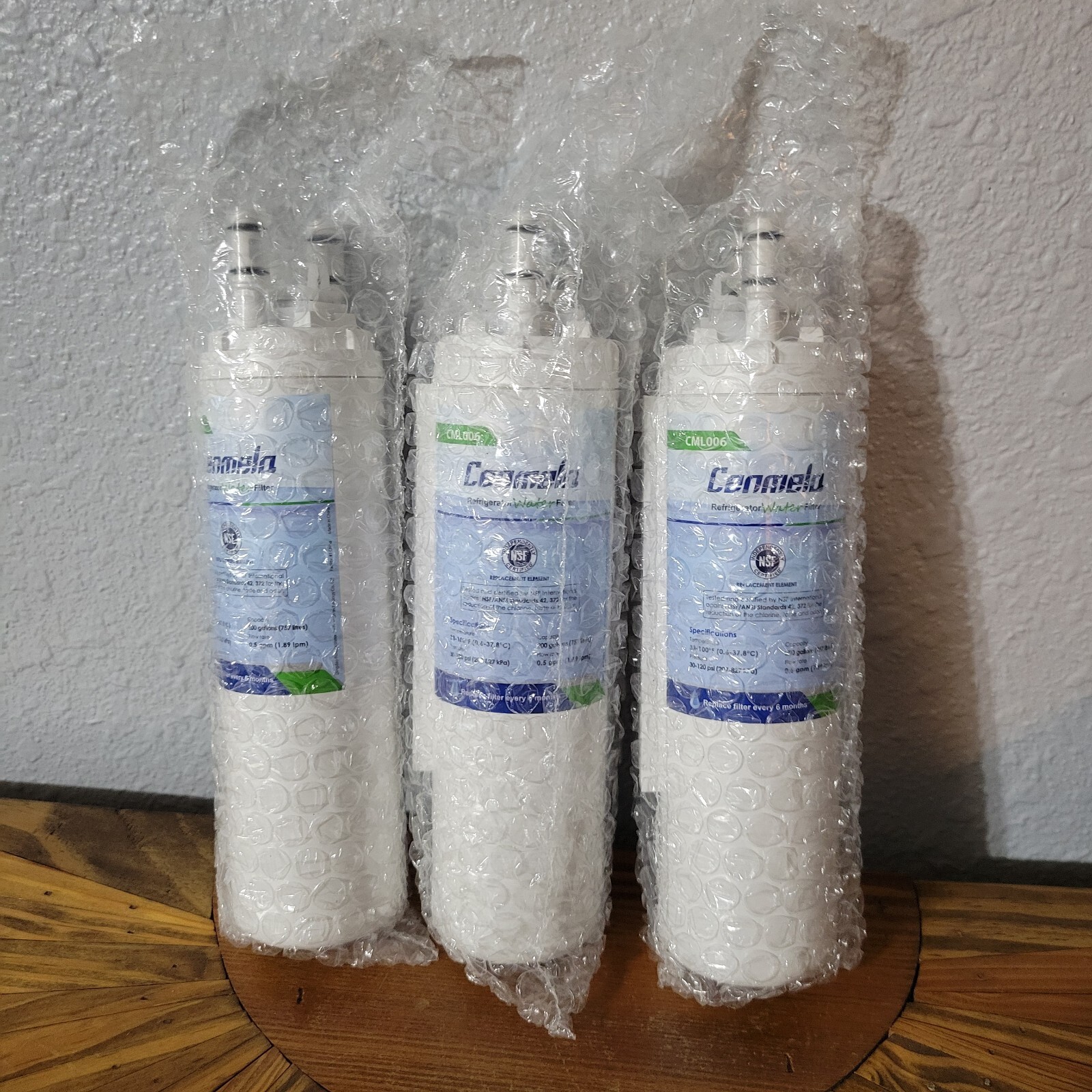 3 Pack Cenmela Refrigerator Water Filter Replacement Element 30-120 psi CML006