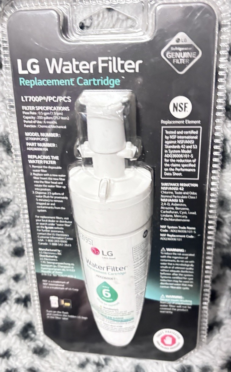 LG LT700P Water Filter Replacement-Filters 200 Gal/Up To 6 Months ADQ36006104