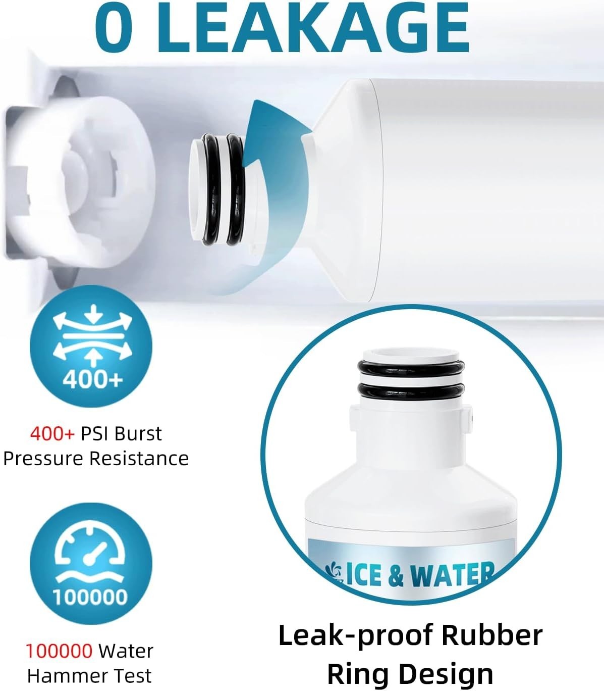 Water Filter for LG LT1000P – 3 Count, Easy Installation, 6 Life
