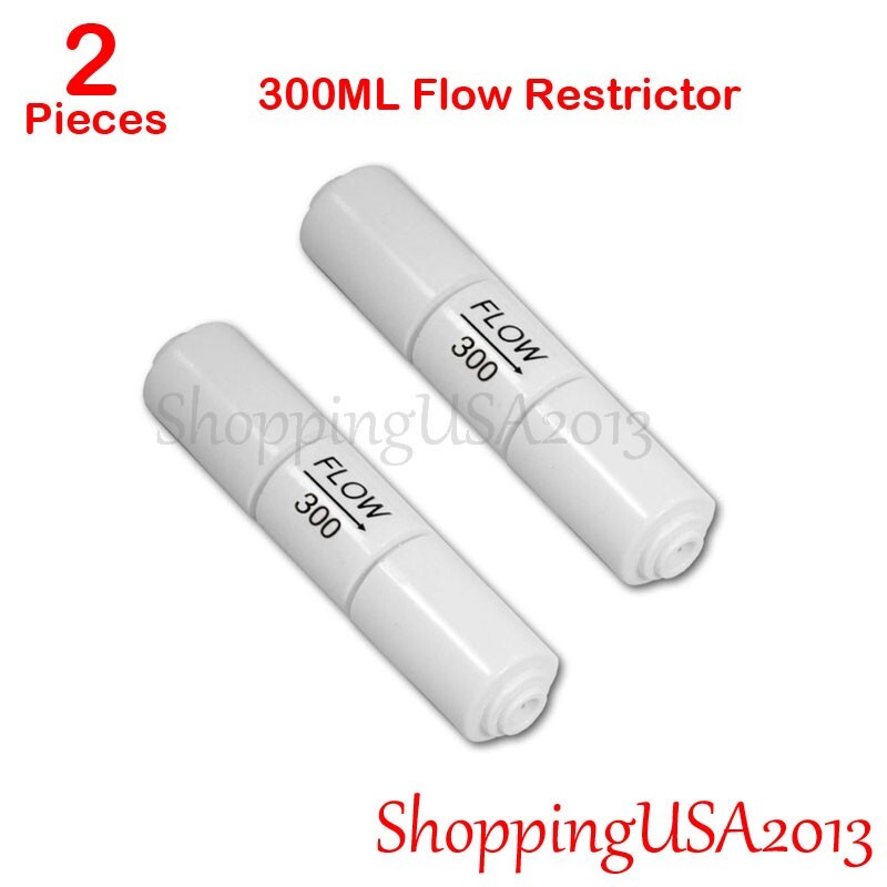 2 Pcs 300 ML Flow Restrictor Push In Quick Connect Unter Sink RO Water Filter